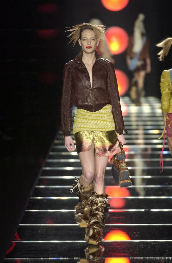 F/W 2002 Christian Dior by John Galliano runway skirt with silk brocade - XS/S