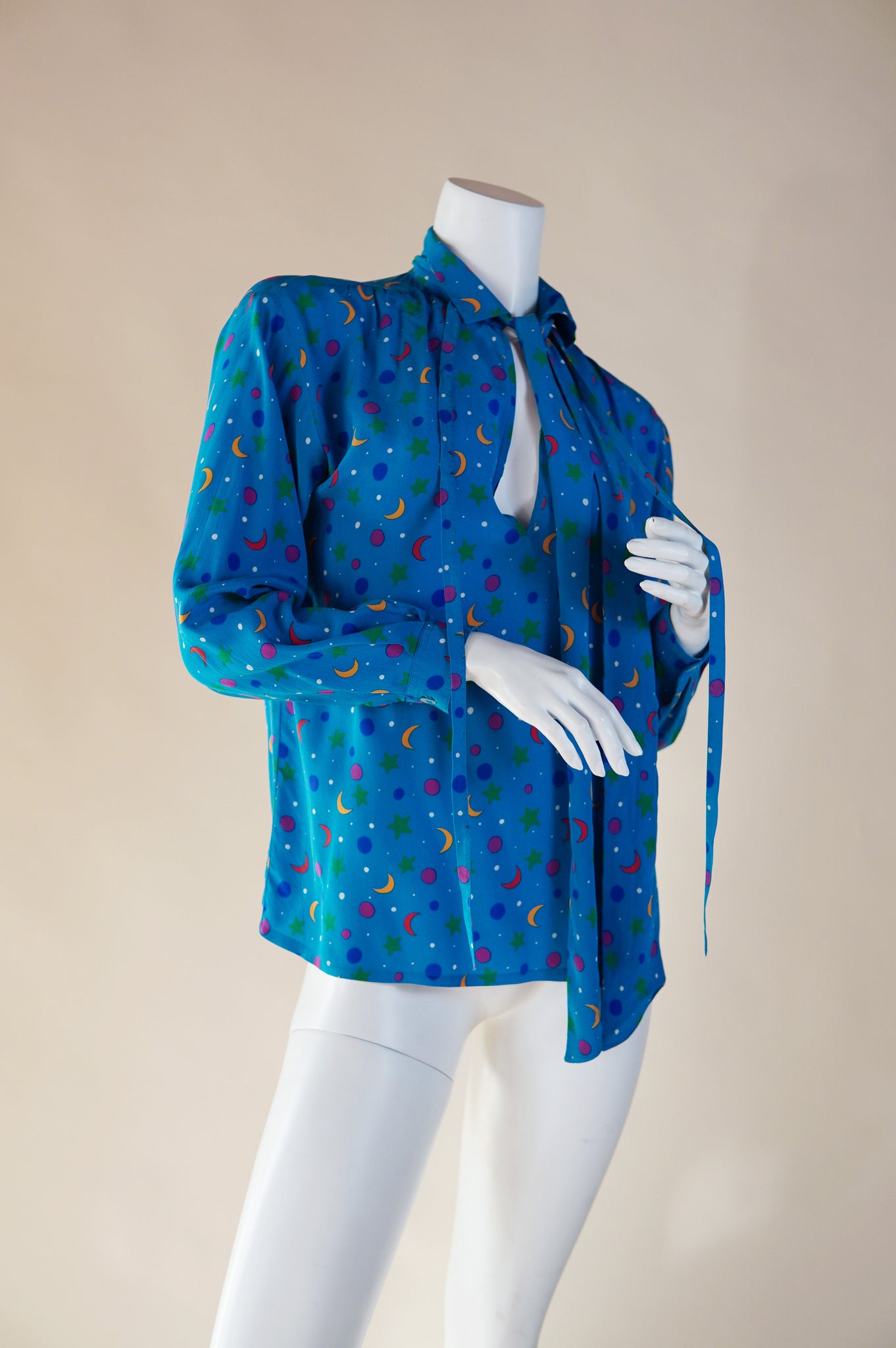 S/S 1979 Yves Saint Laurent Rive Gauche sun and moon collection blouse - S/M