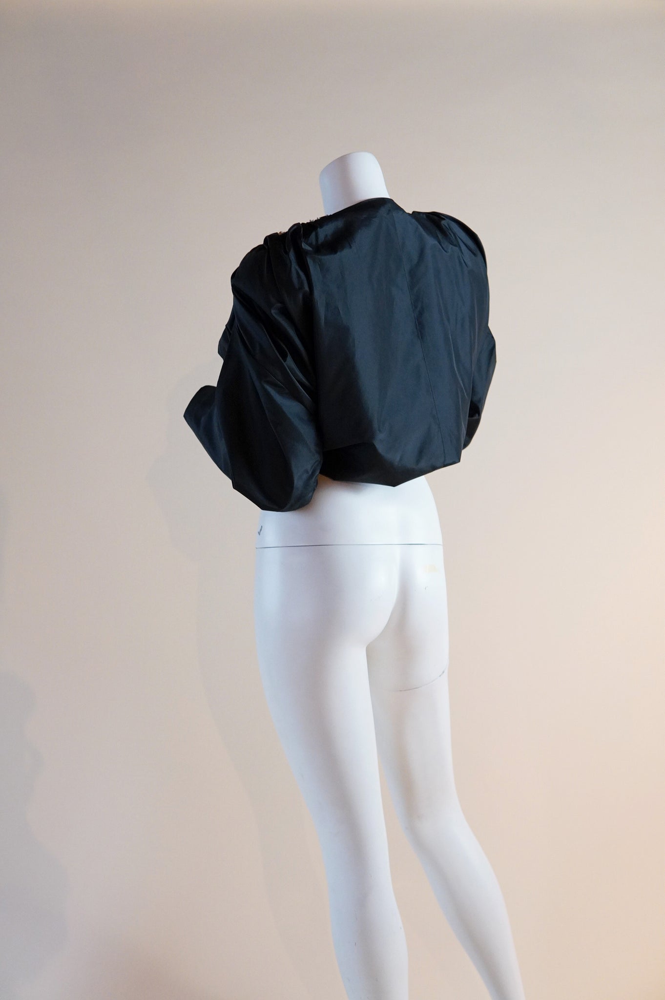 1980s Fabrice Simon silk shrug with beaded shoulder - O/S