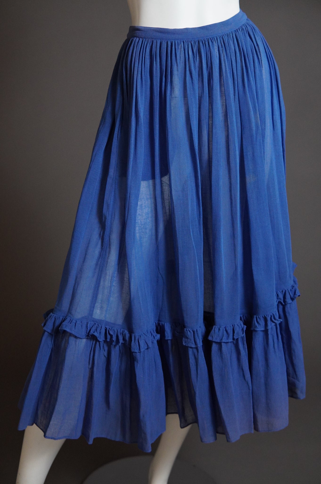 S/S 1977 Yves Saint Laurent Rive Gauche Spanish collection sheer gauze skirt - XXS/XS