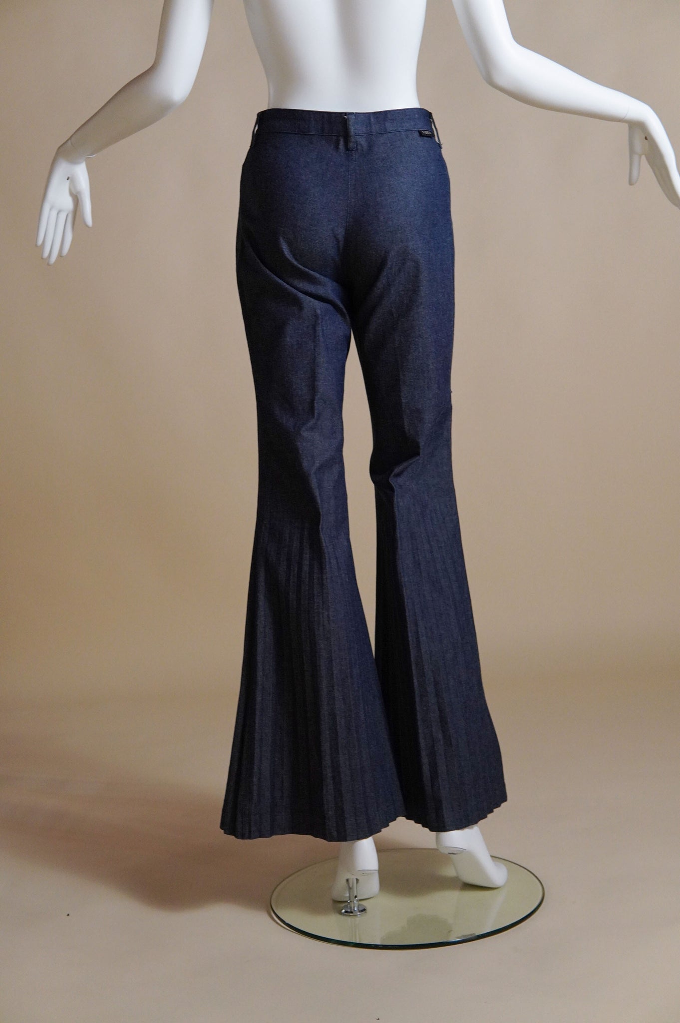 Fendi by Karl Lagerfeld jeans with accordion pleated exaggerated flare - XS/S