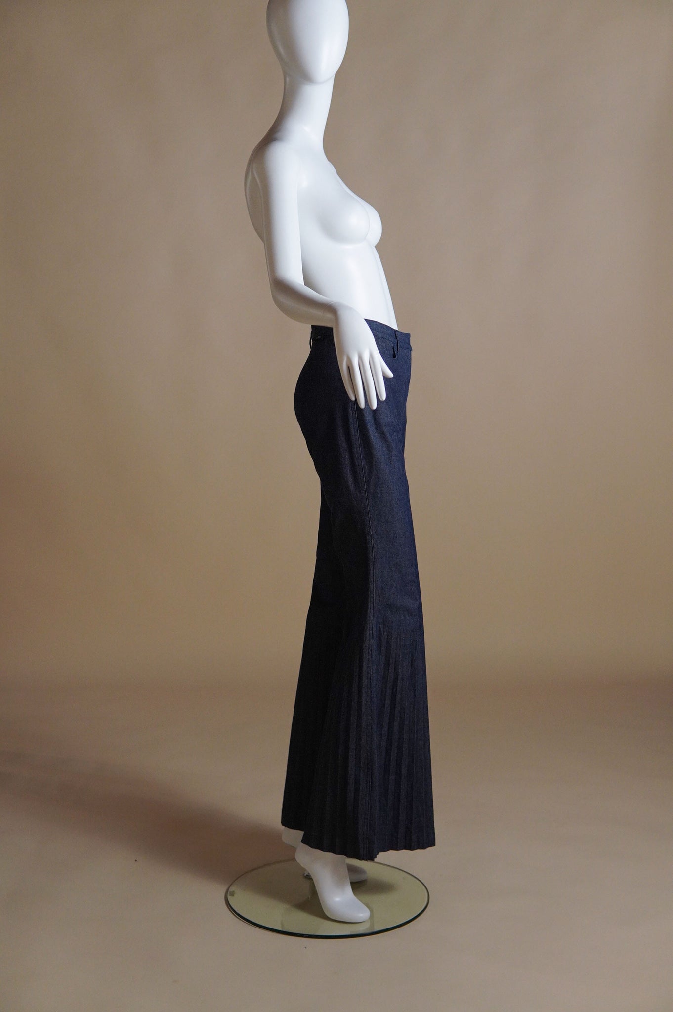 Fendi by Karl Lagerfeld jeans with accordion pleated exaggerated flare - XS/S