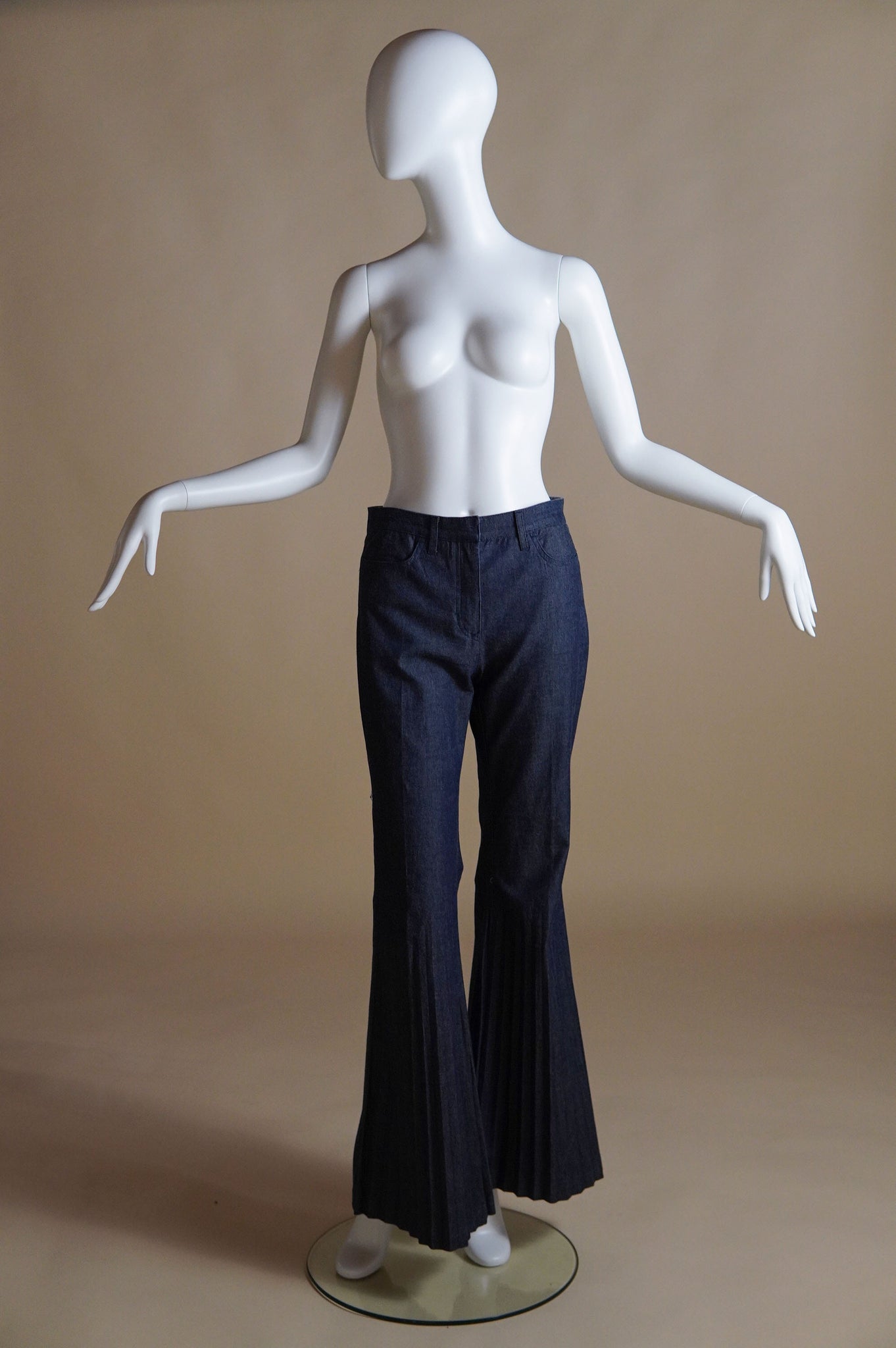Fendi by Karl Lagerfeld jeans with accordion pleated exaggerated flare - XS/S