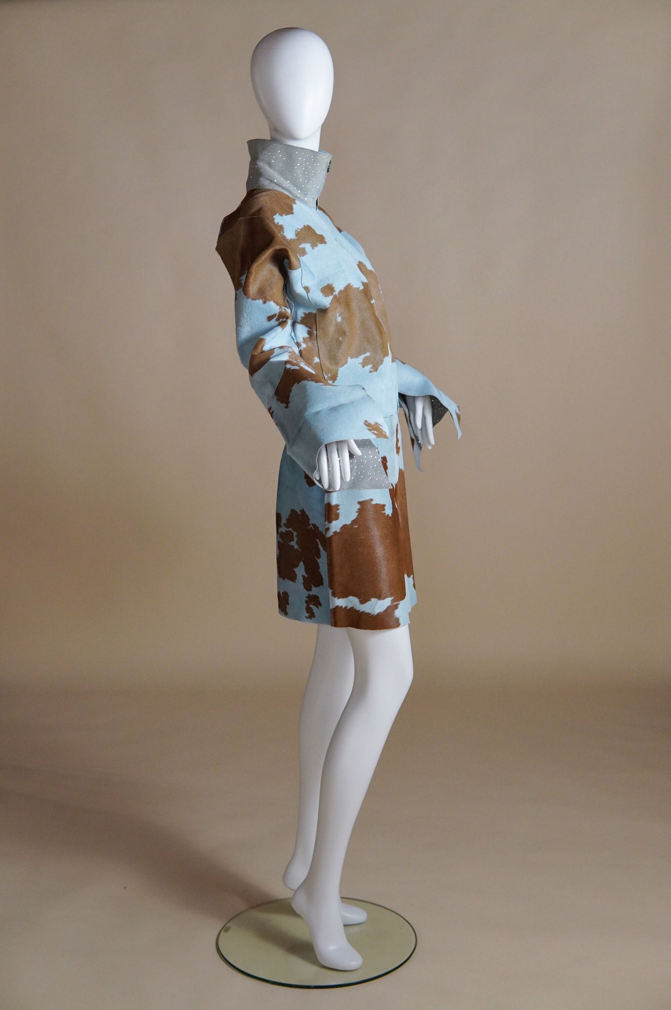 F/W 1999 Fendi by Karl Lagerfeld rare pony hair cow print matching set with diamante - XS/S