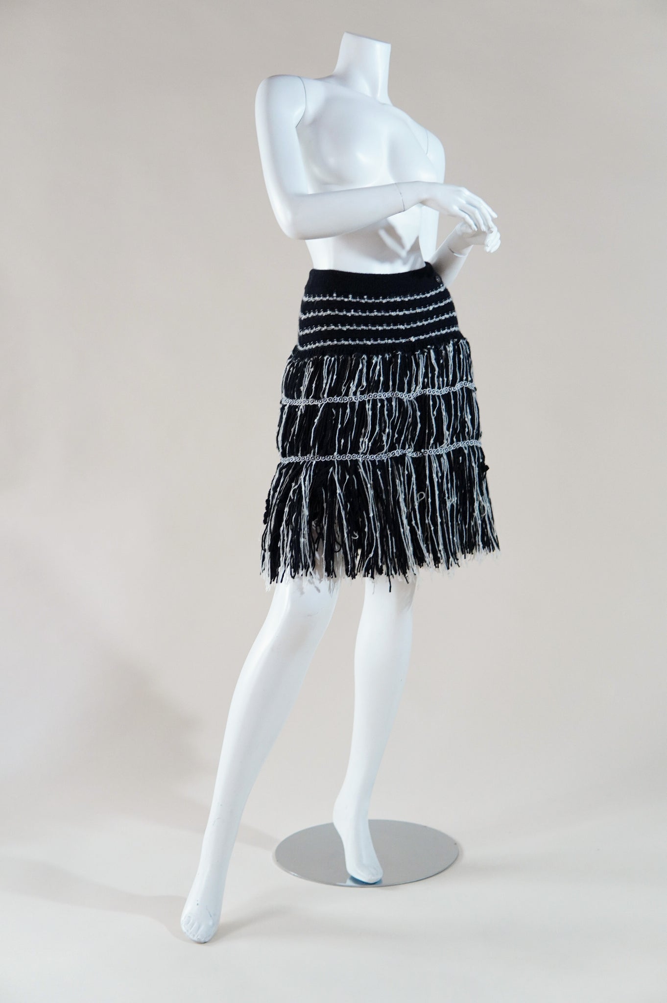F/W 2010 runway & campaign Chanel cashmere fringe skirt - XS/S