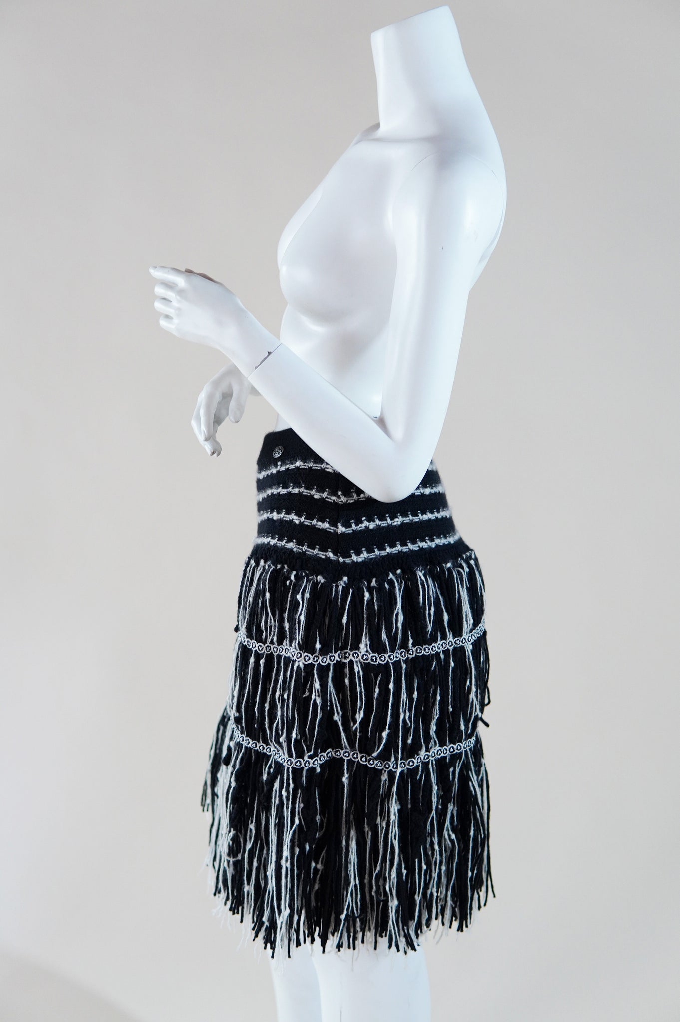 F/W 2010 runway & campaign Chanel cashmere fringe skirt - XS/S