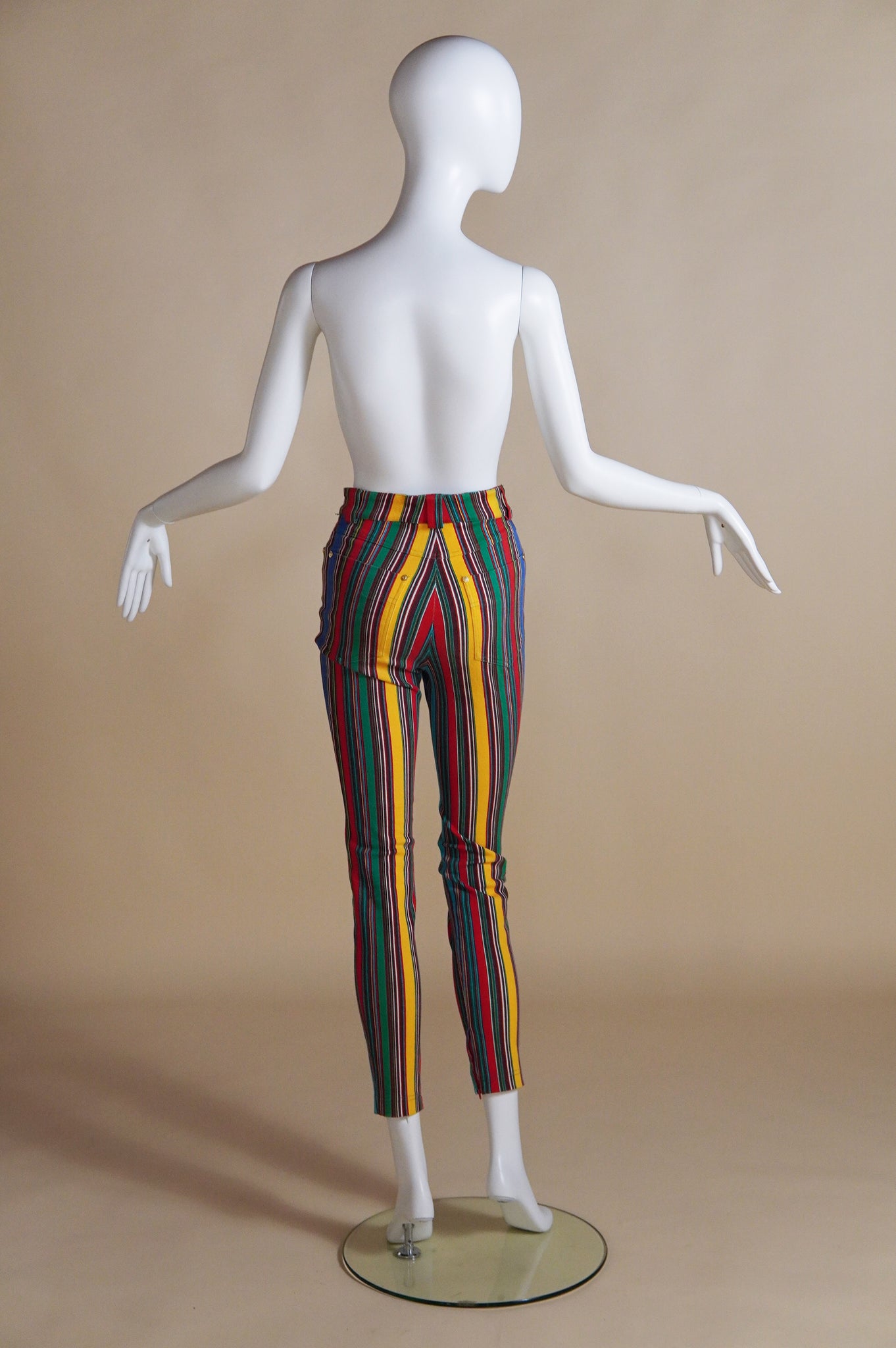 S/S 1993 Versace runway striped denim pants - XXS/XS