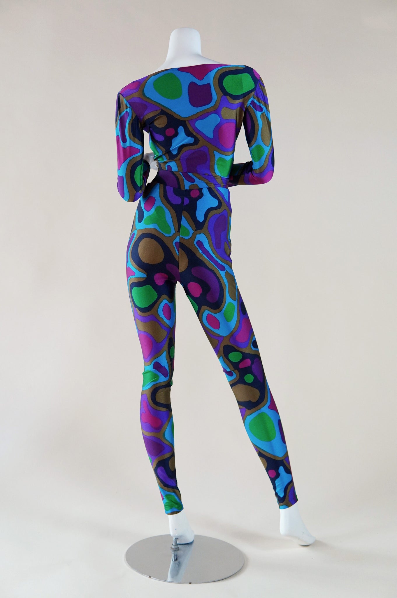 Emanuel Ungaro spandex set with organic shapes - XS/S