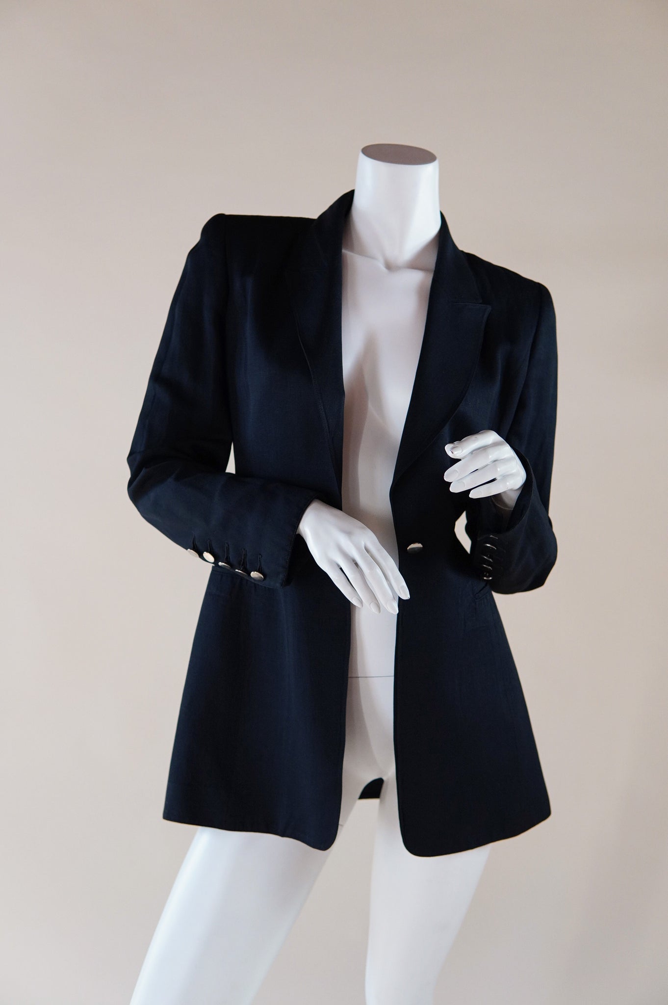 Claude Montana slim cut blazer with silver buttons - XS/S