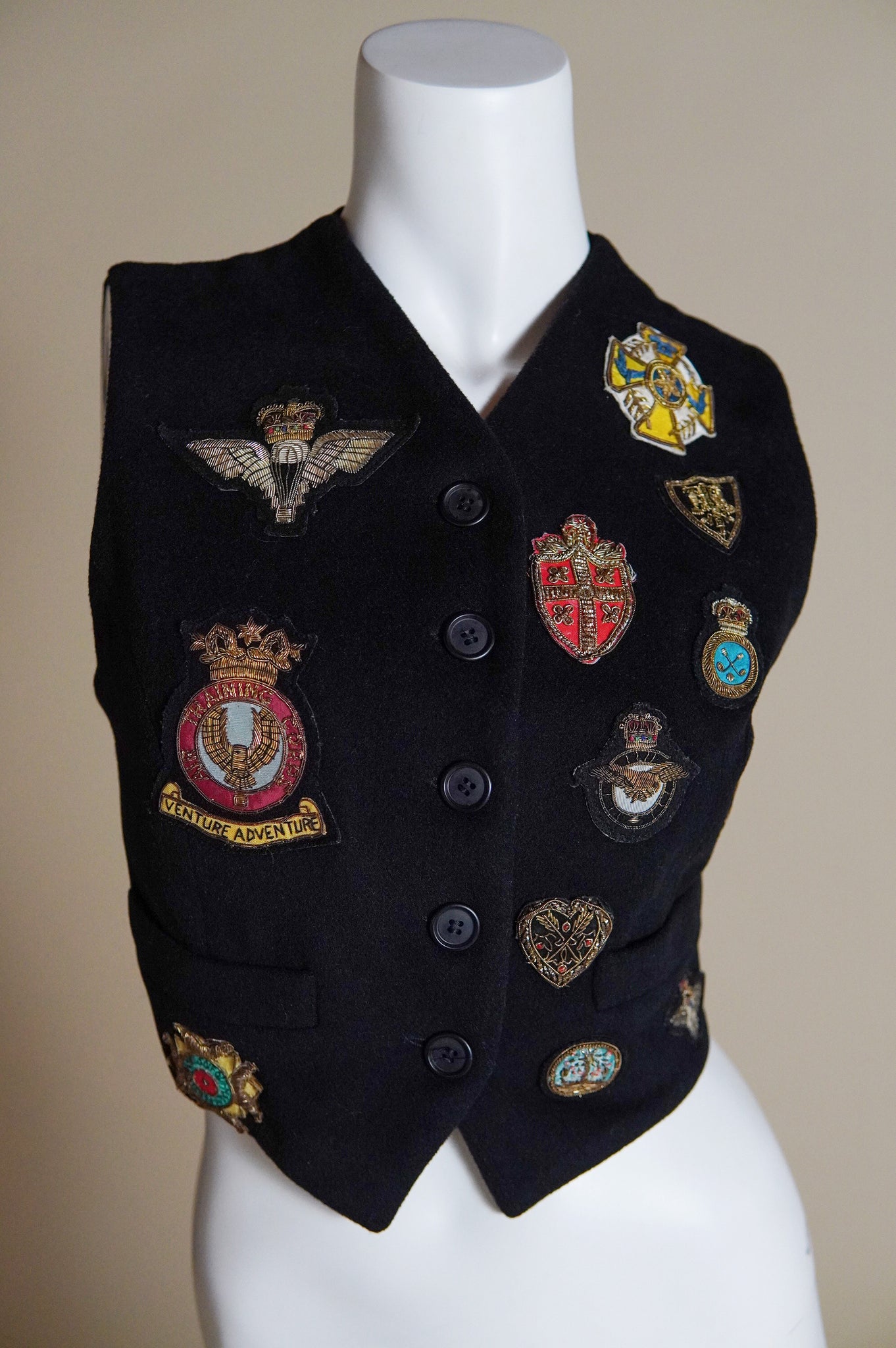 F/W 1992 Dolce & Gabbana rare runway vest with patches - XS/S