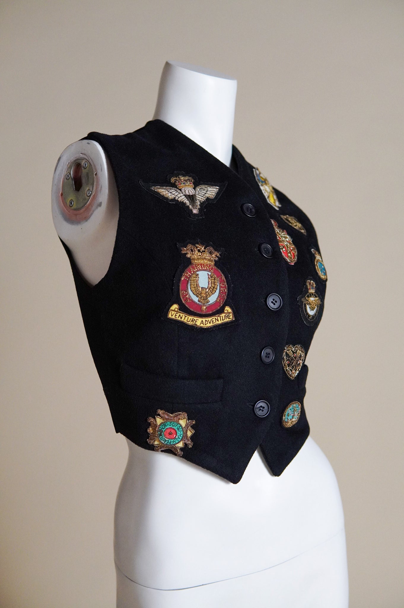 F/W 1992 Dolce & Gabbana rare runway vest with patches - XS/S