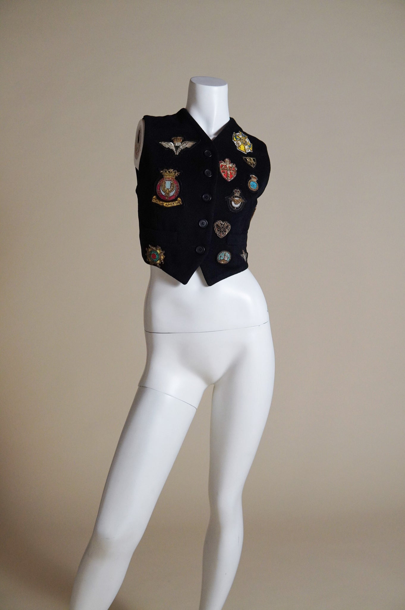 F/W 1992 Dolce & Gabbana rare runway vest with patches - XS/S