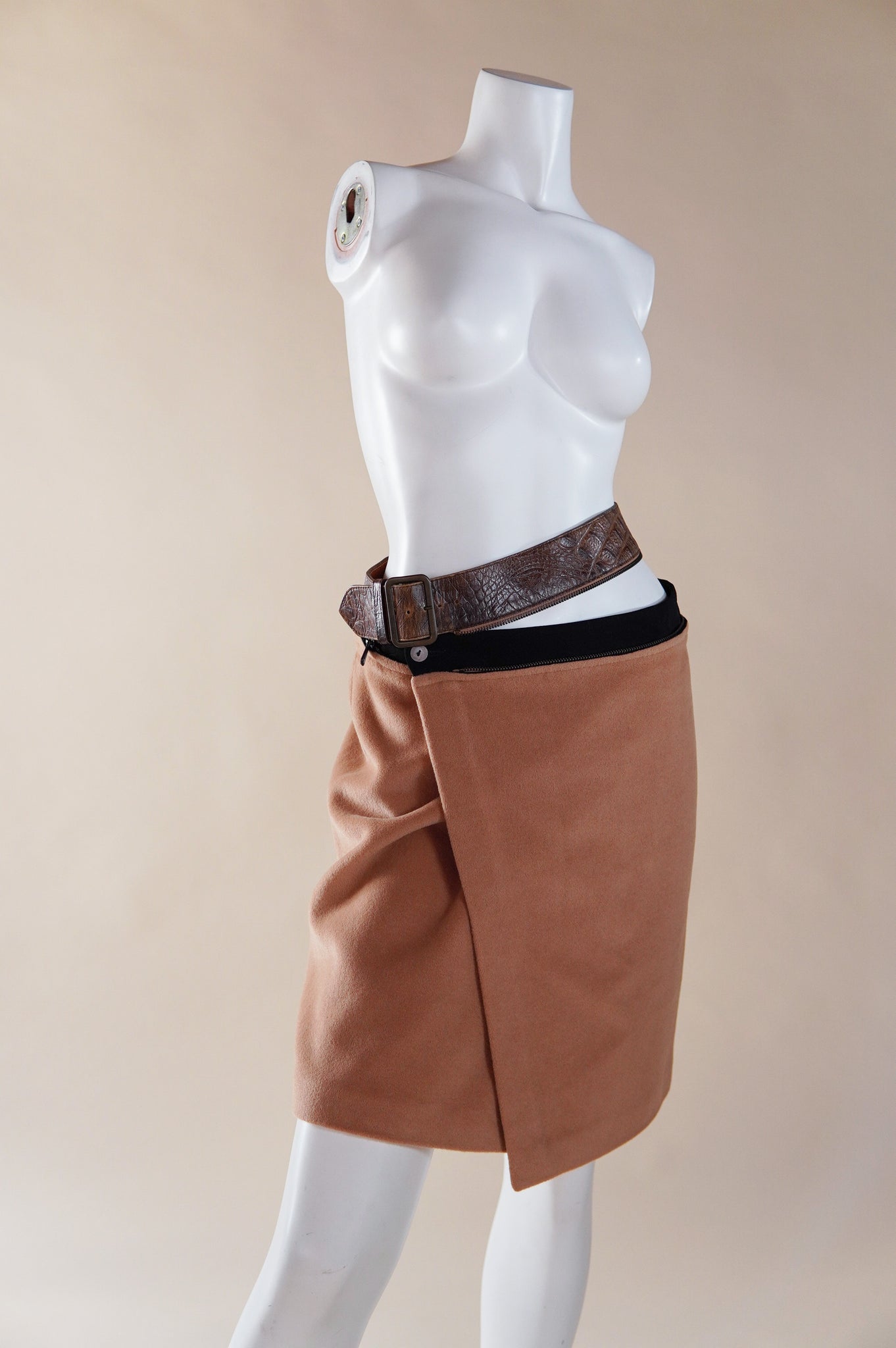 S/S 2000 Jean Paul Gaultier angora wool skirt with detachable belt - S/M
