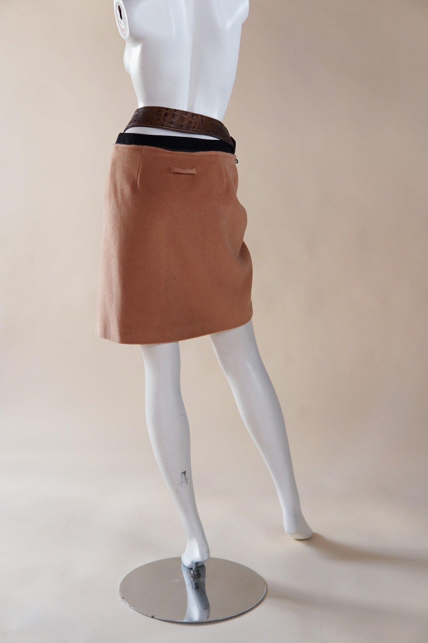 S/S 2000 Jean Paul Gaultier angora wool skirt with detachable belt - S/M