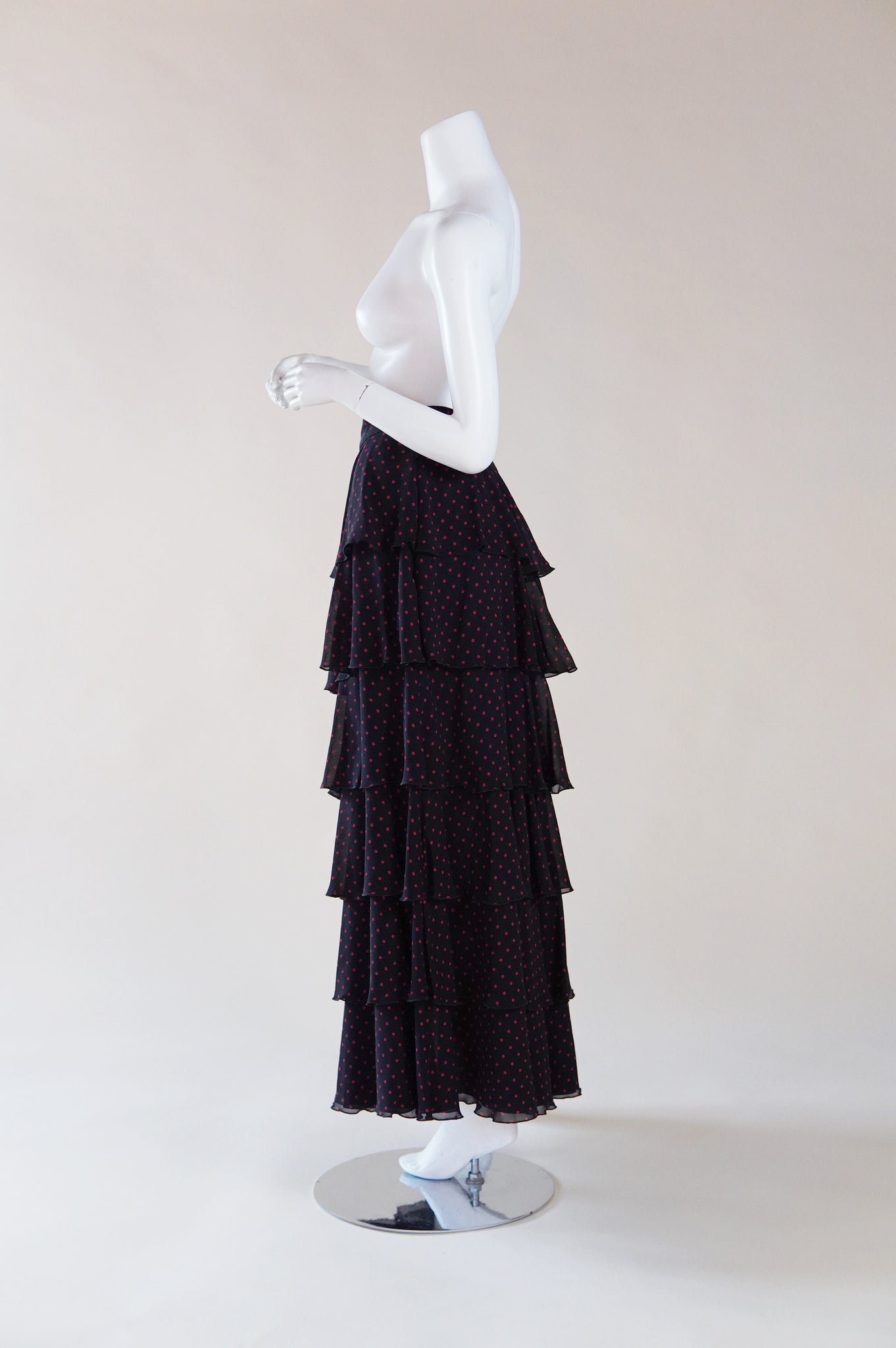 1990s Emanuel Ungaro silk skirt with polka dots - XS/S
