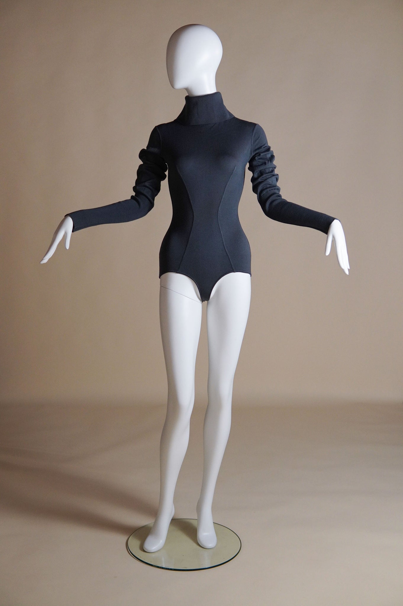 F/W 1987 Alaïa stretch knit set with bodysuit and striped skirt - XS/S