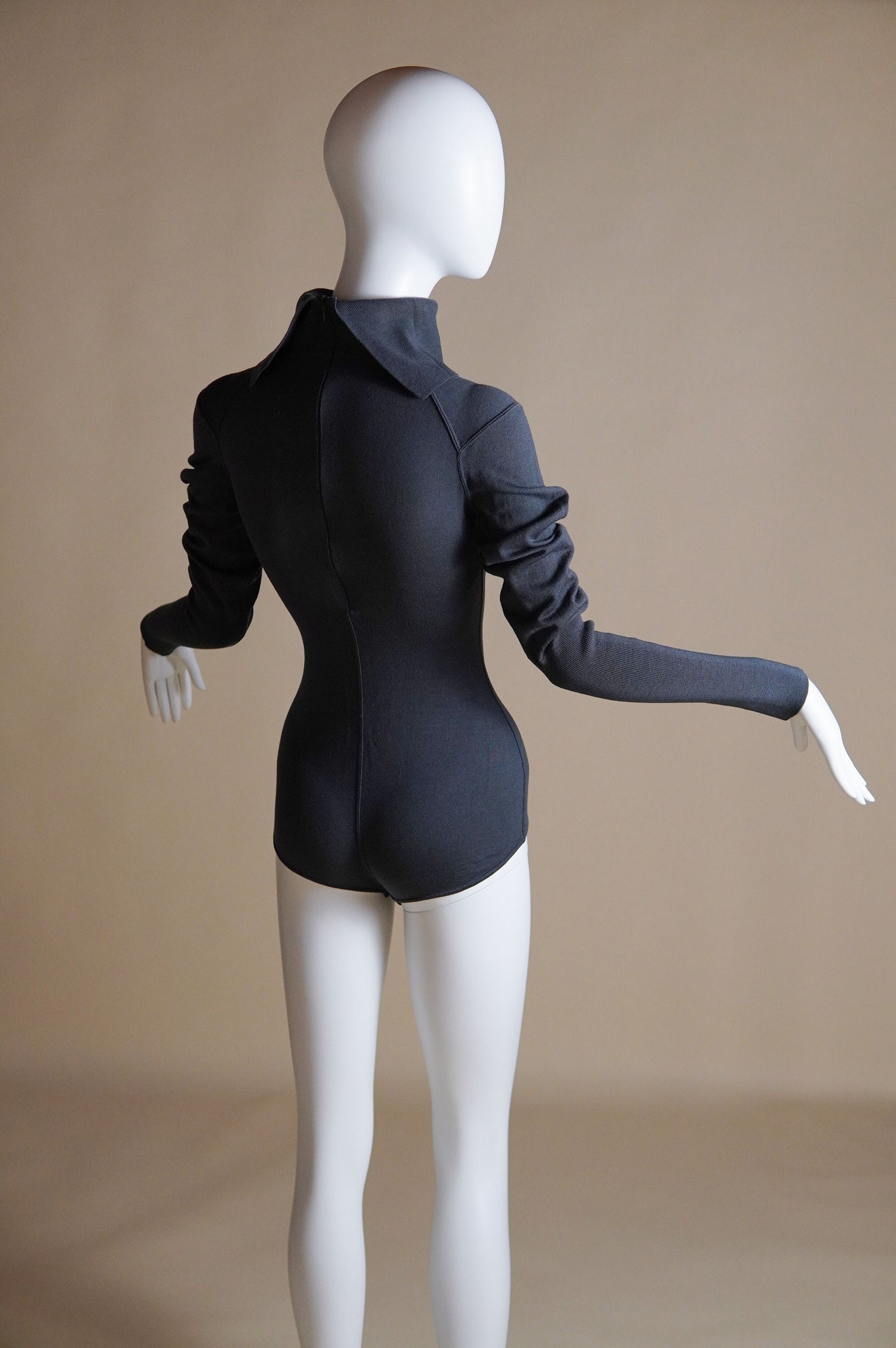 F/W 1987 Alaïa stretch knit set with bodysuit and striped skirt - XS/S