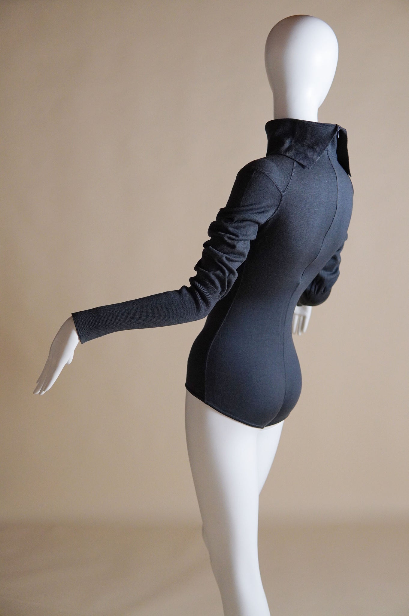 F/W 1987 Alaïa stretch knit set with bodysuit and striped skirt - XS/S