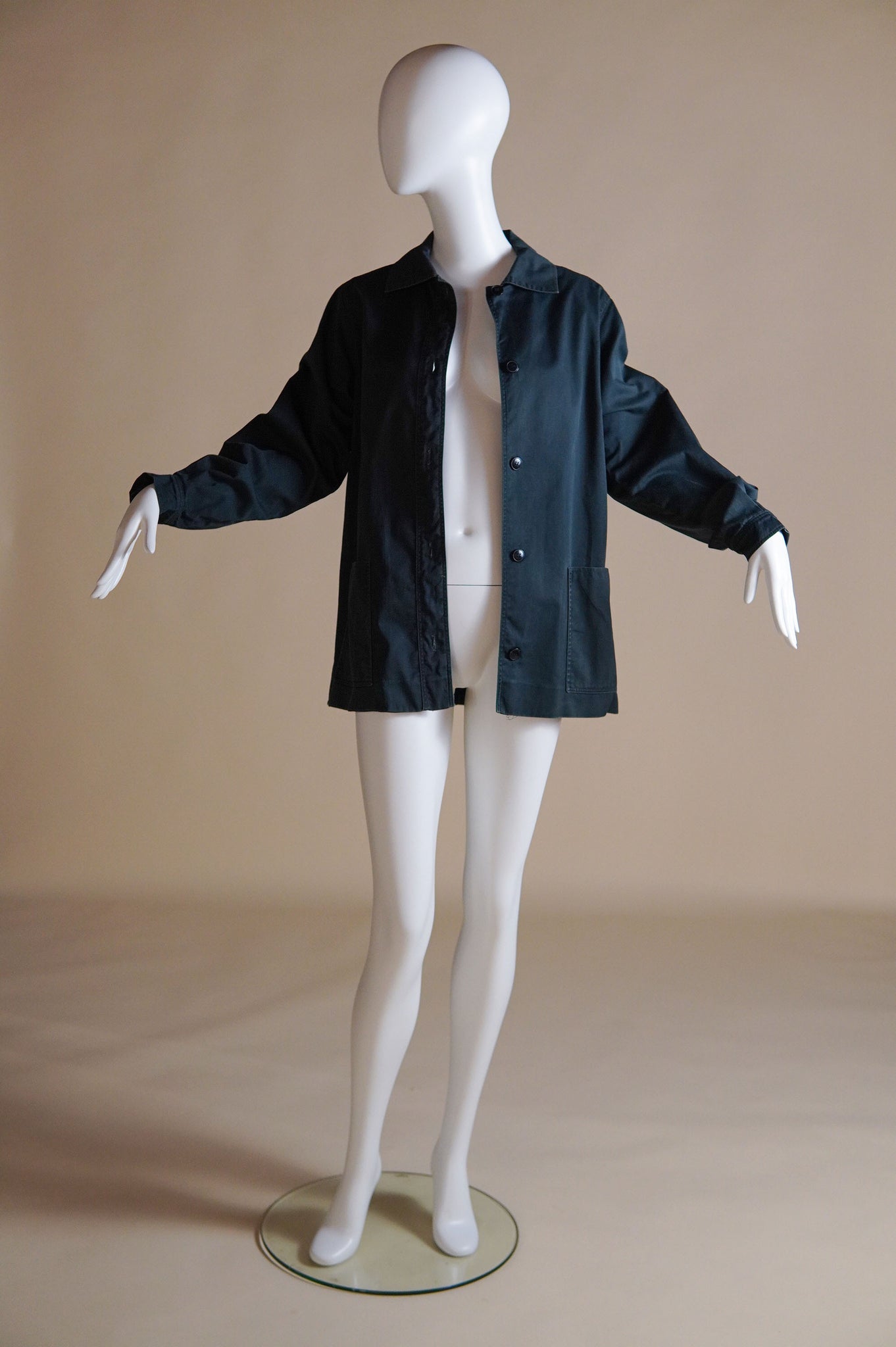early 1970s Yves Saint Laurent Rive Gauche dusty navy safari jacket - XS/S/M