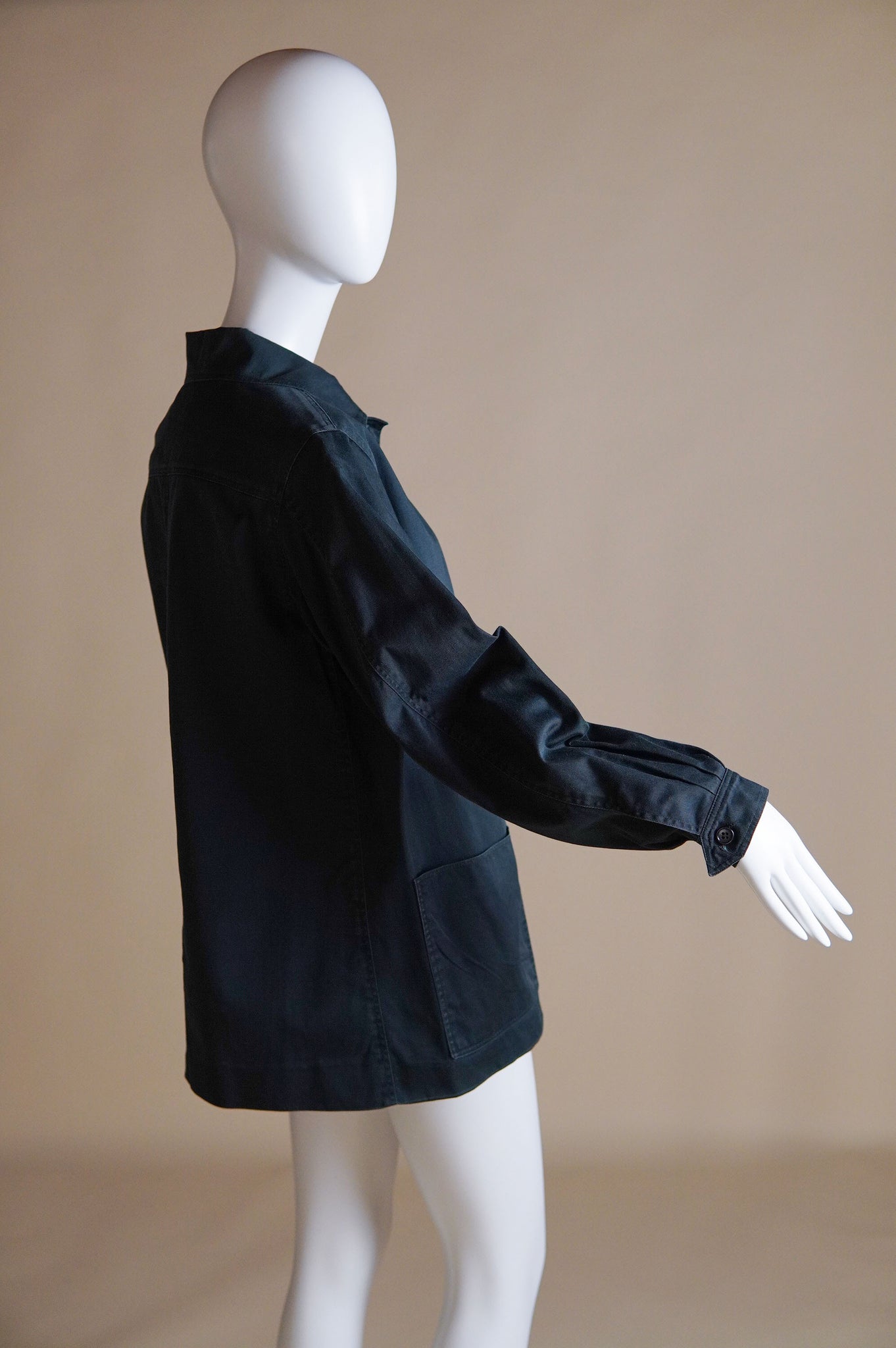 early 1970s Yves Saint Laurent Rive Gauche dusty navy safari jacket - XS/S/M