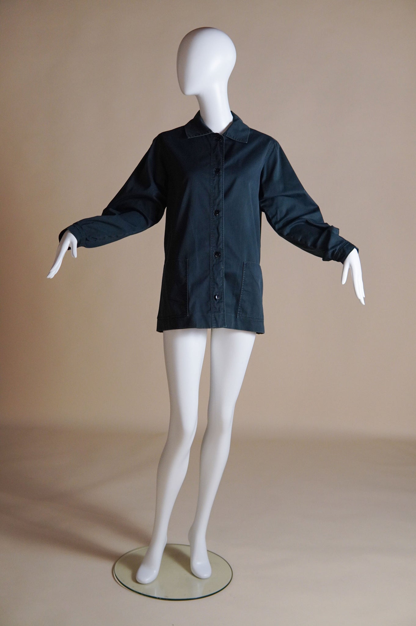 early 1970s Yves Saint Laurent Rive Gauche dusty navy safari jacket - XS/S/M