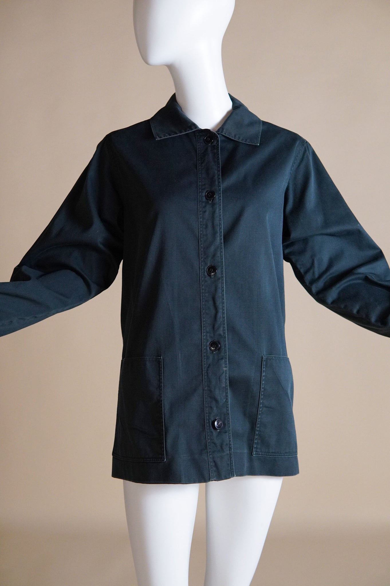 early 1970s Yves Saint Laurent Rive Gauche dusty navy safari jacket - XS/S/M