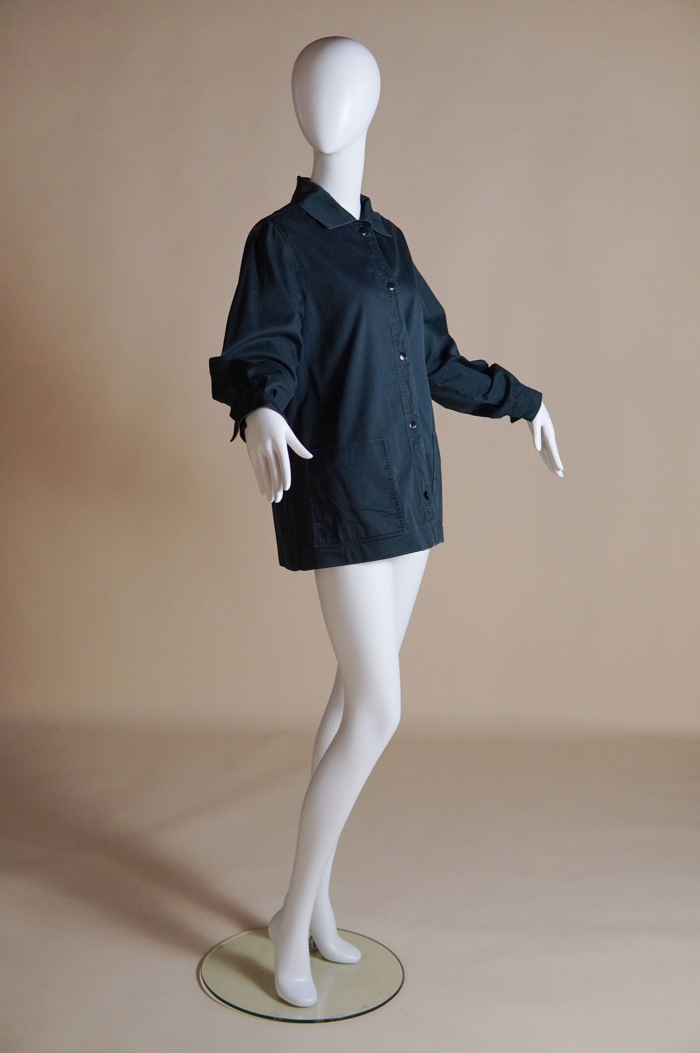 early 1970s Yves Saint Laurent Rive Gauche dusty navy safari jacket - XS/S/M