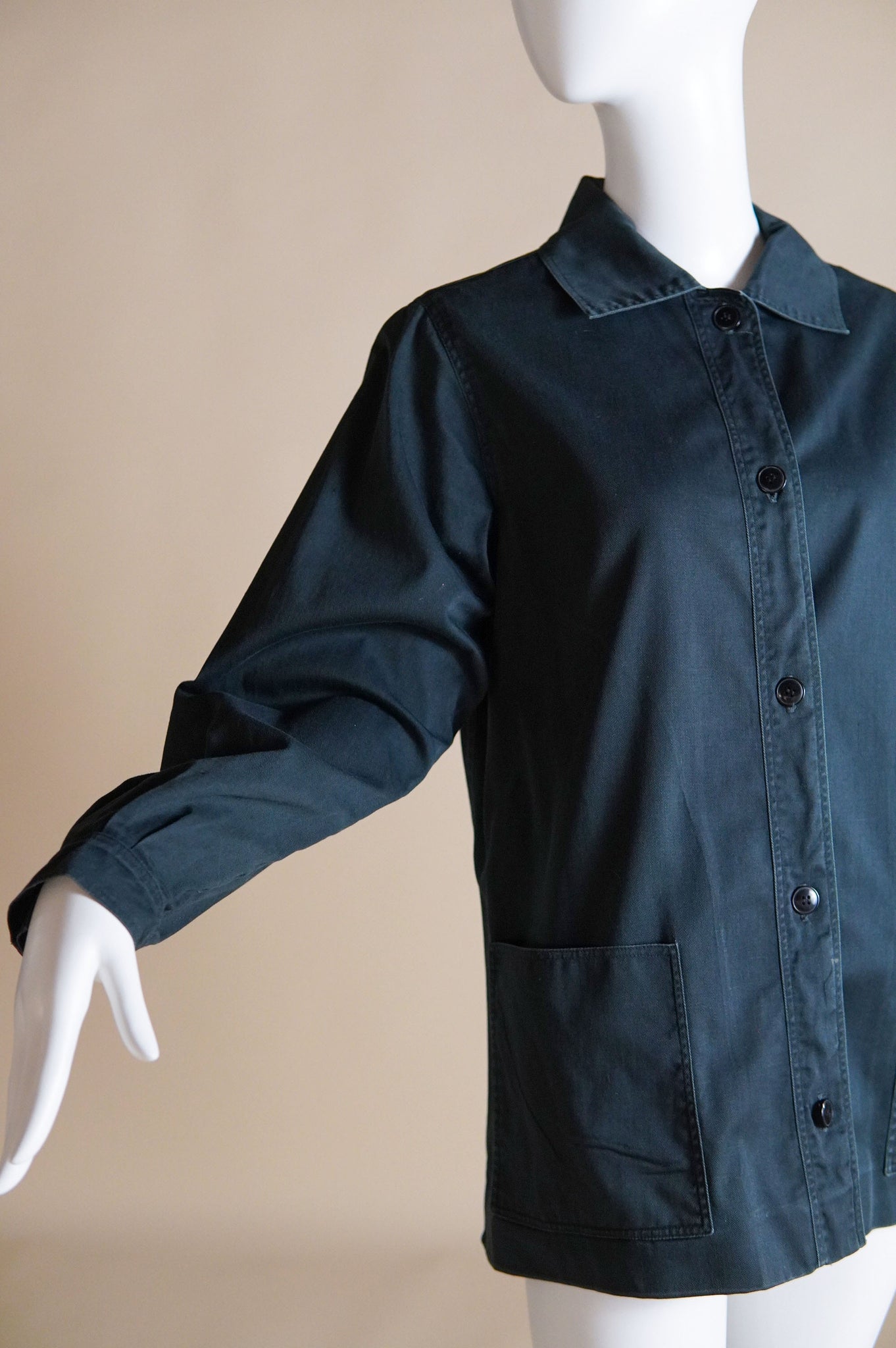 early 1970s Yves Saint Laurent Rive Gauche dusty navy safari jacket - XS/S/M