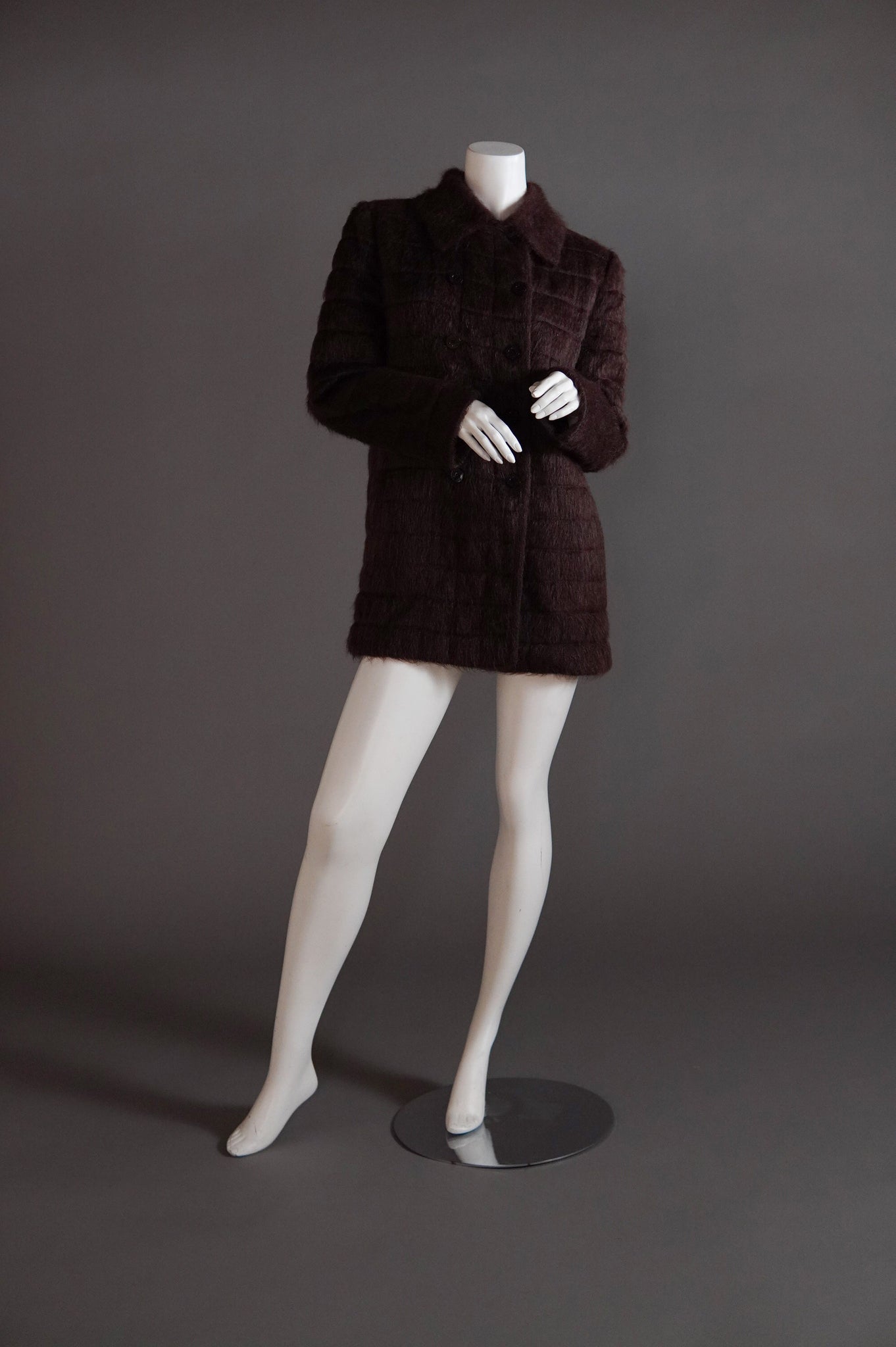 1990s Céline quilted mohair coat - S/M