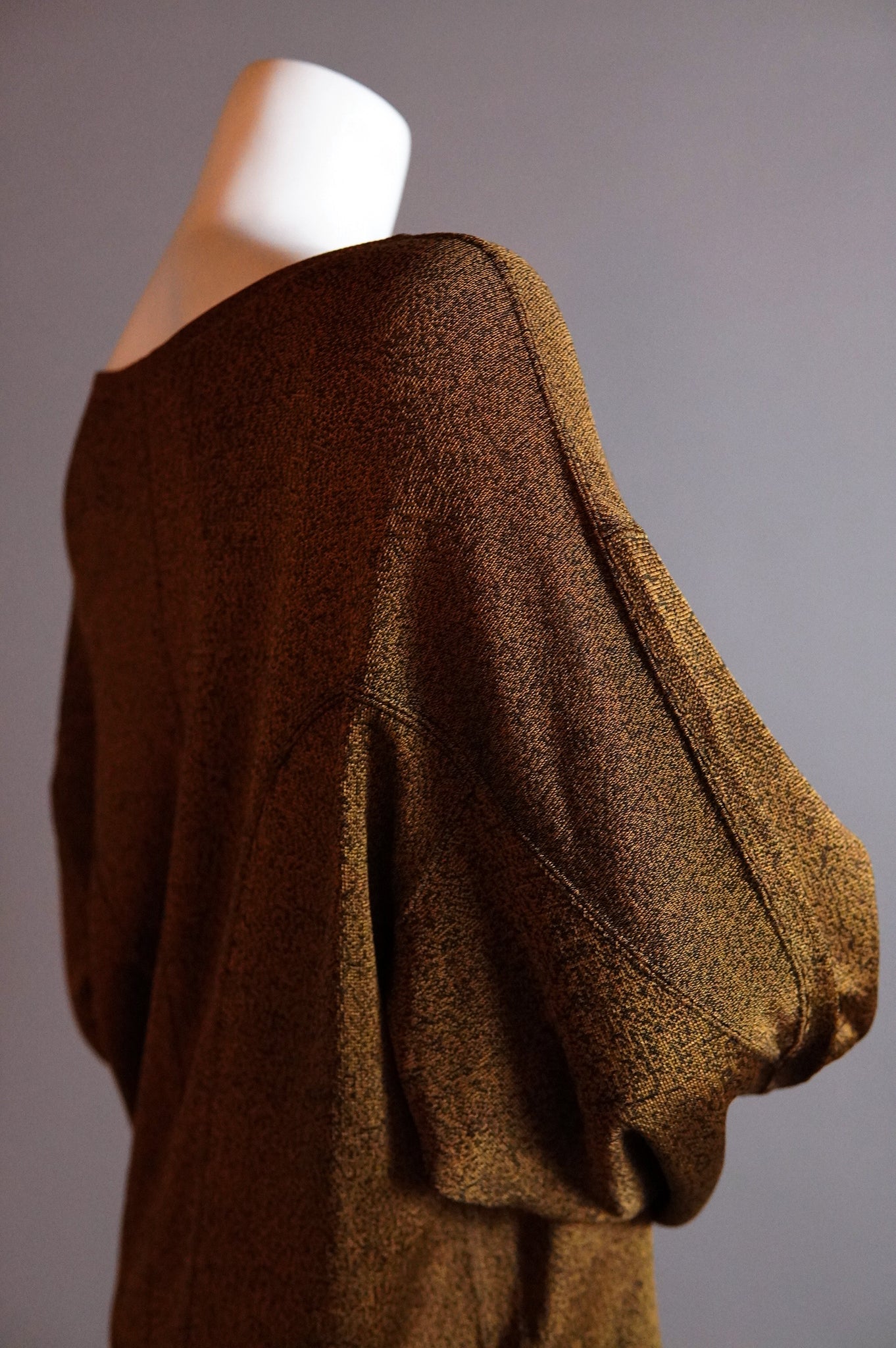 S/S 1984 Alaïa slouchy knit dress in bronze - S/M/L