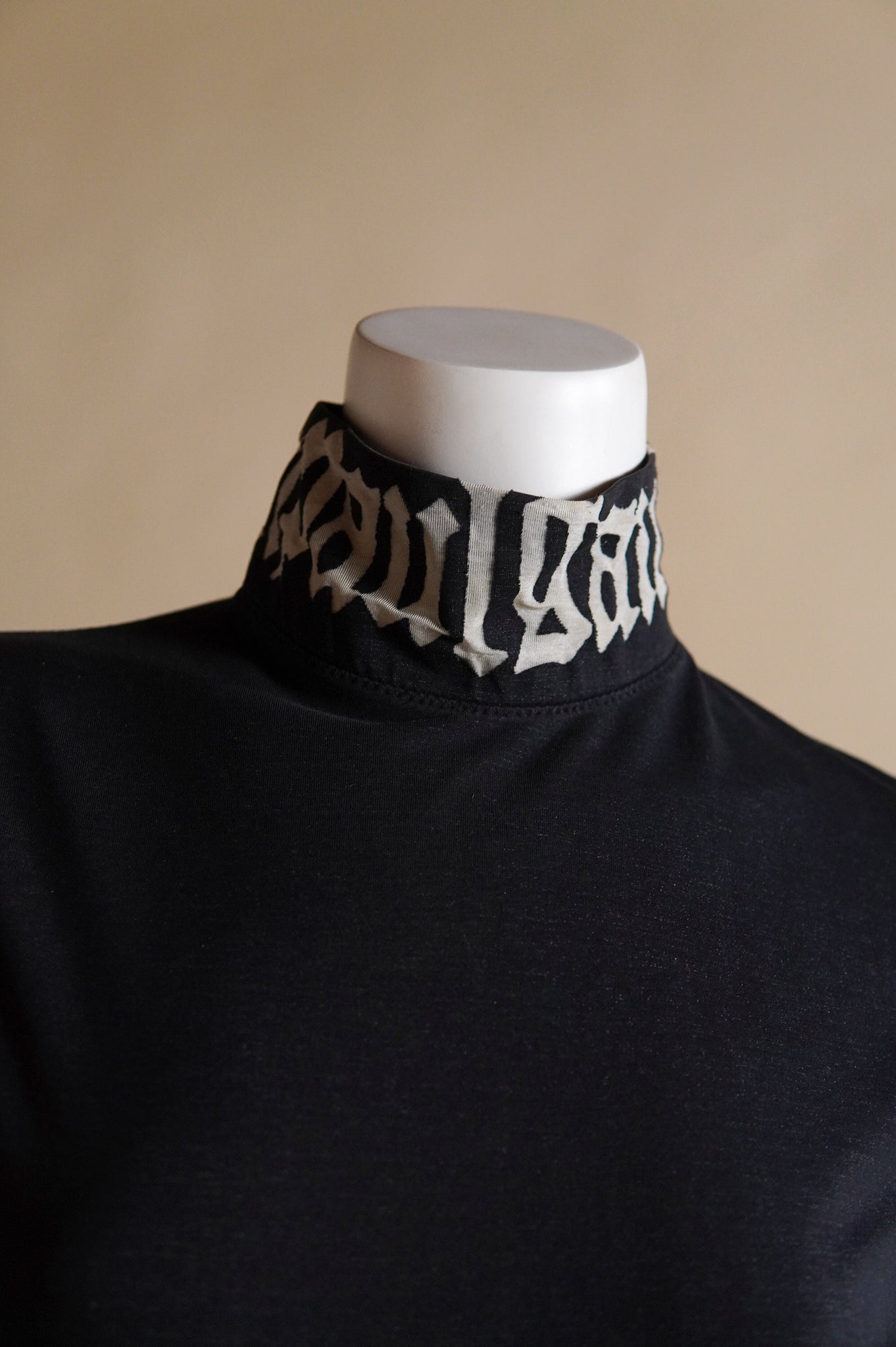 1980s Jean Paul Gaultier pour Equator mini dress with gothic font on collar - XS/S