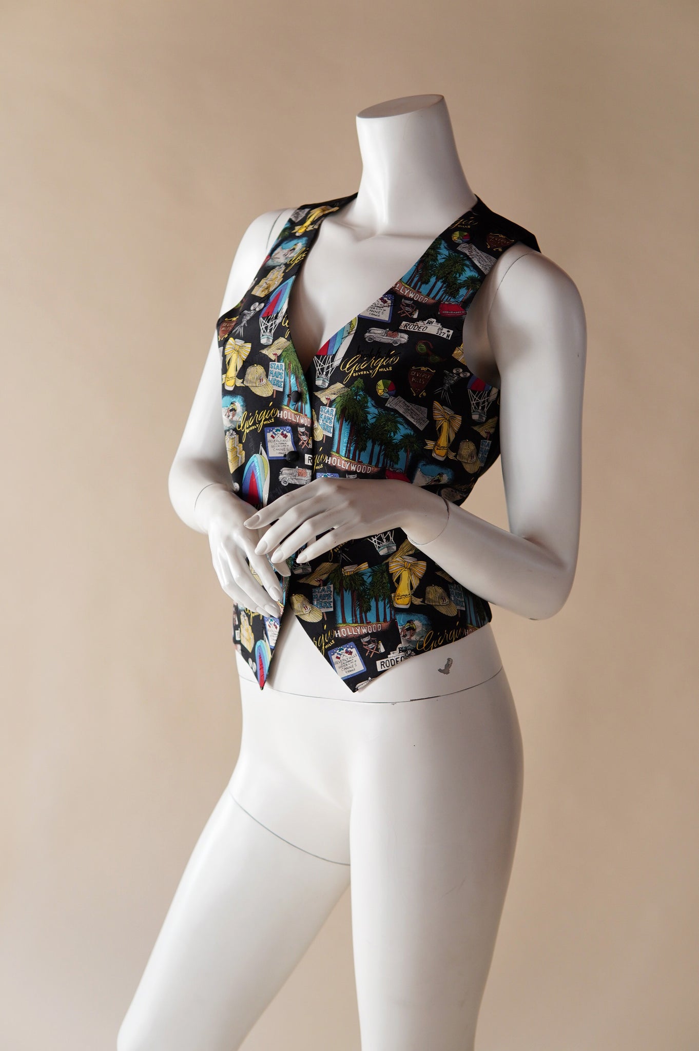 1995 Nicole Miller for Giorgio Beverly Hills silk novelty vest - S/M