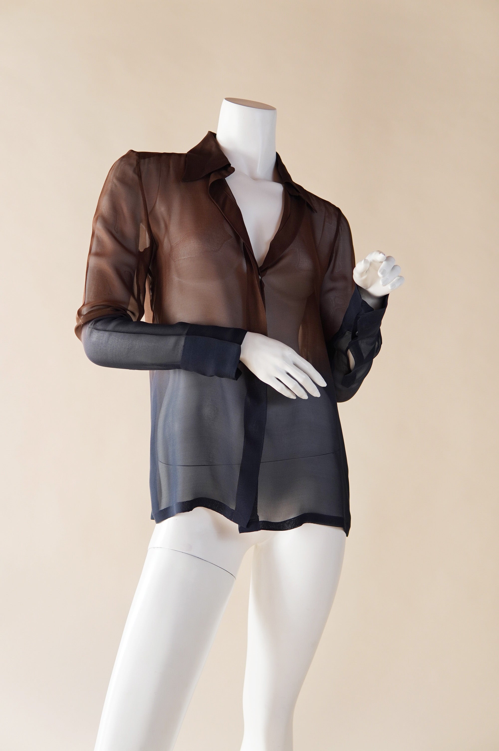 S/S 1997 Gucci by Tom Ford ombre silk sheer shirt - XS/S – (that