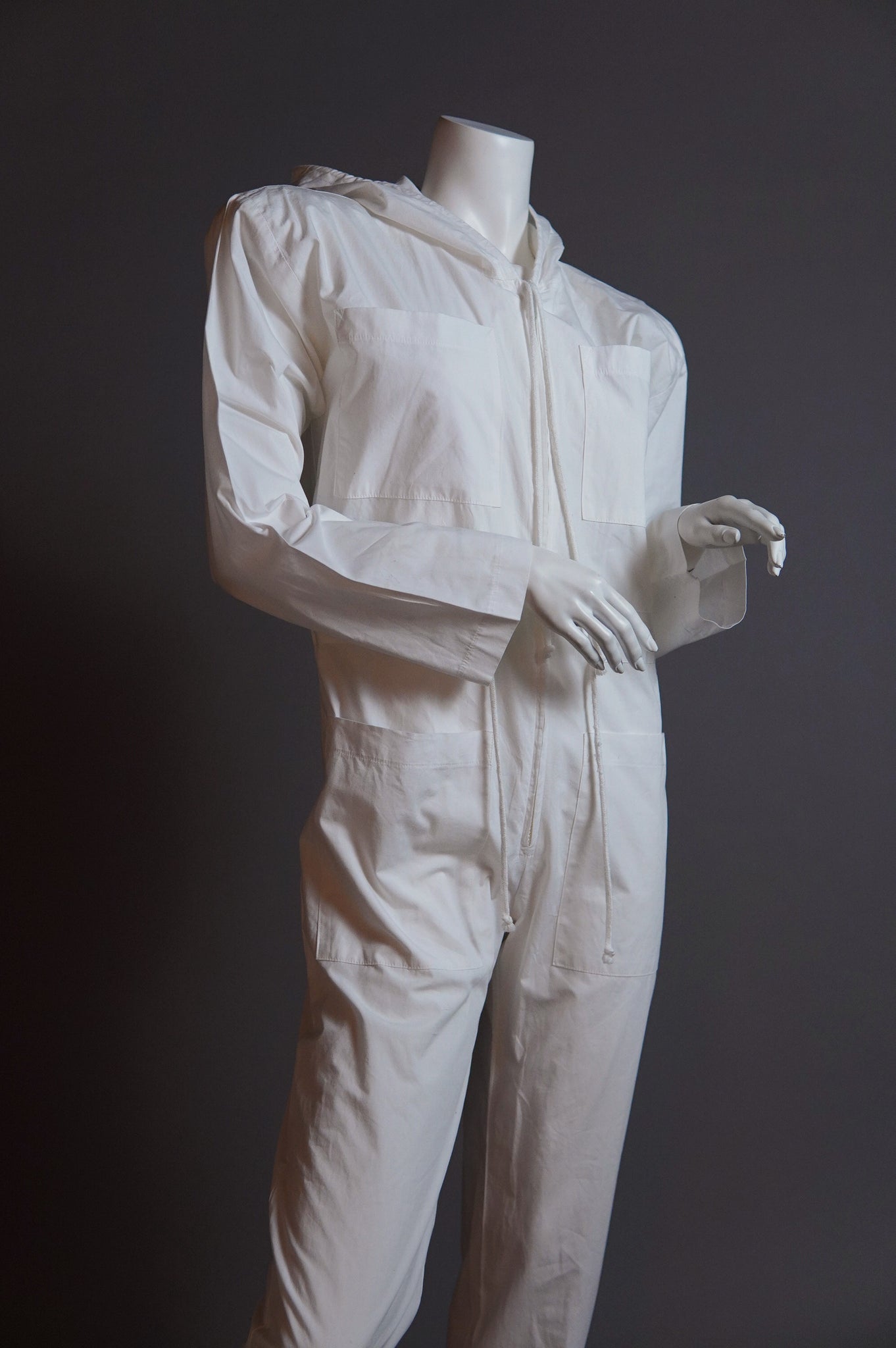 1980s Norma Kamali boilersuit with oversized hood - XS/S