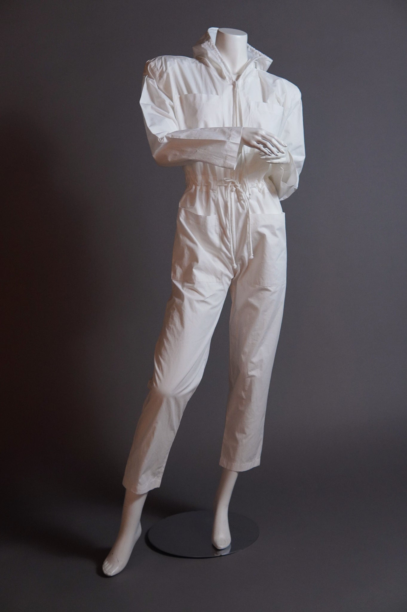 1980s Norma Kamali boilersuit with oversized hood - XS/S