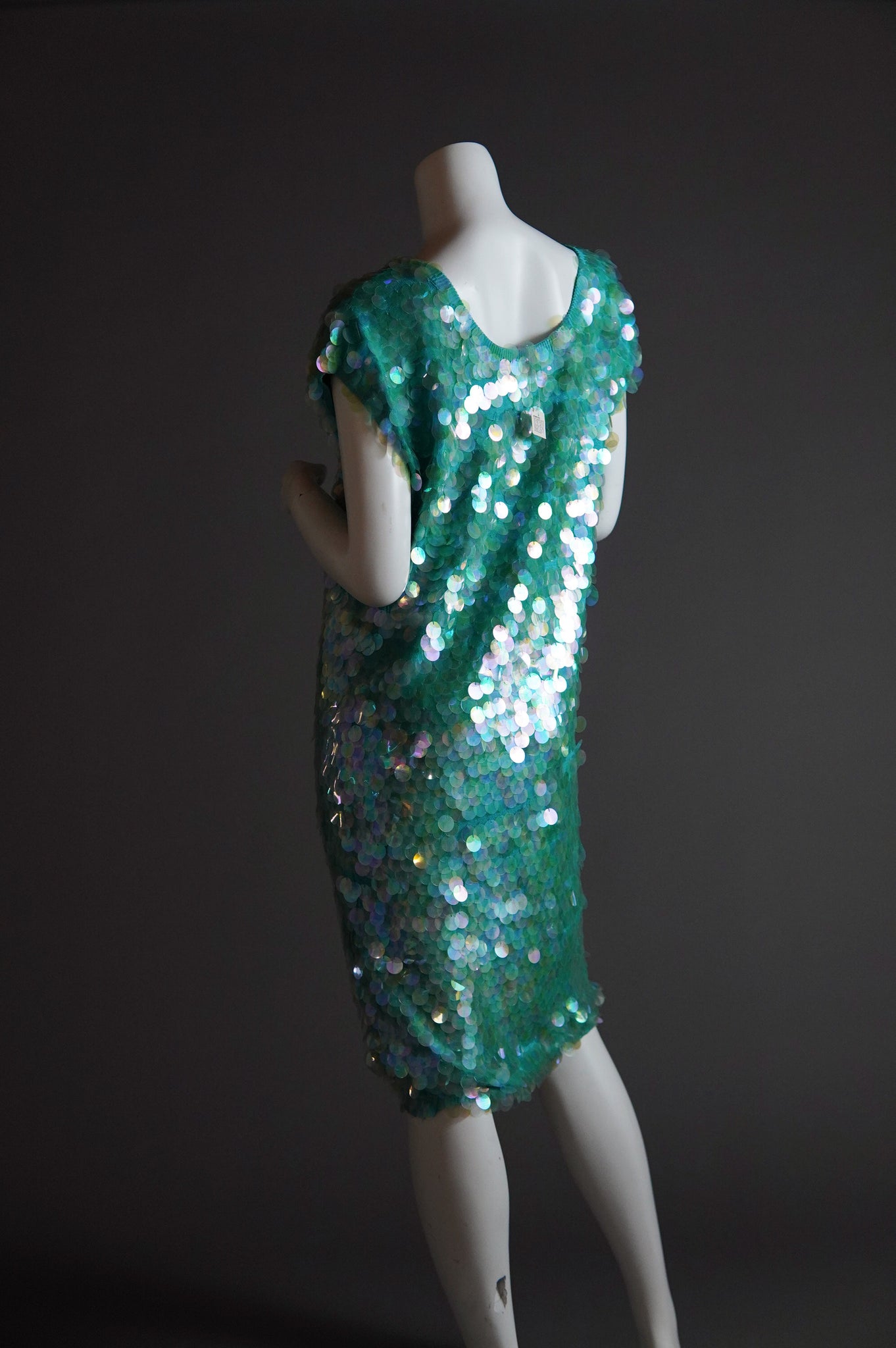 1980s Norma Kamali dress with large paillettes - O/S