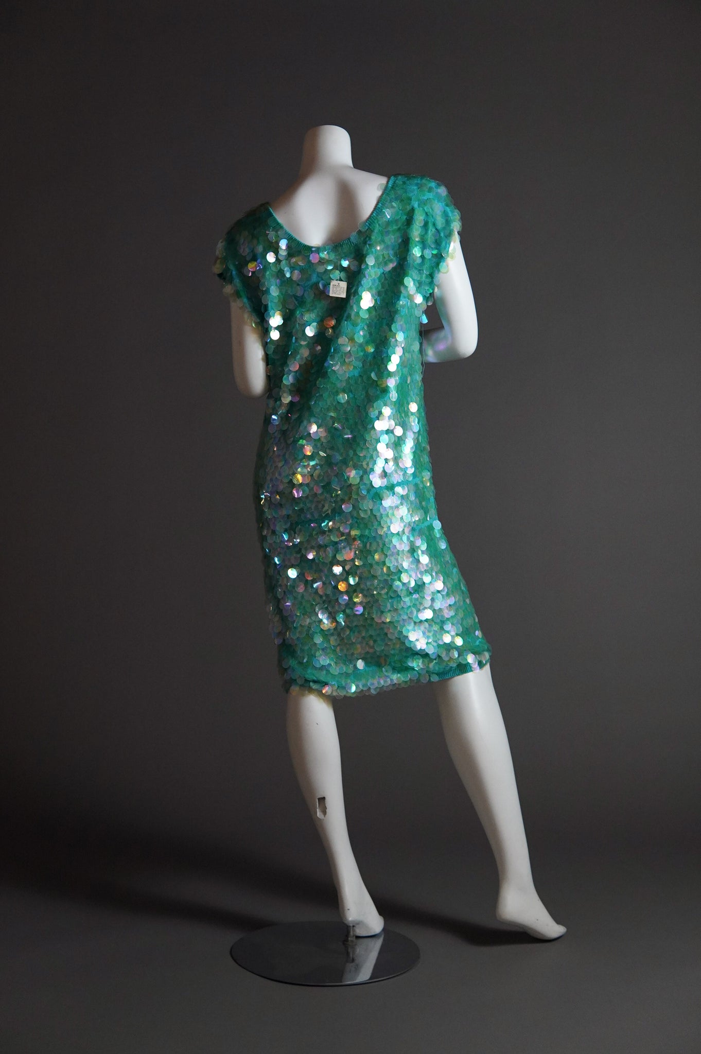 1980s Norma Kamali dress with large paillettes - O/S