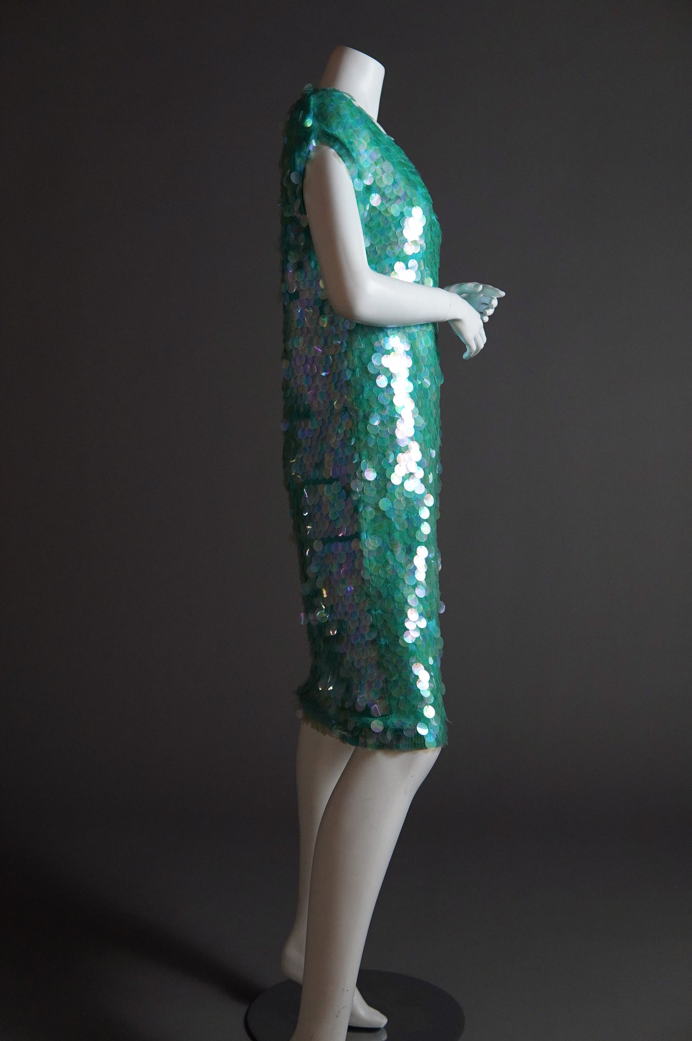 1980s Norma Kamali dress with large paillettes - O/S