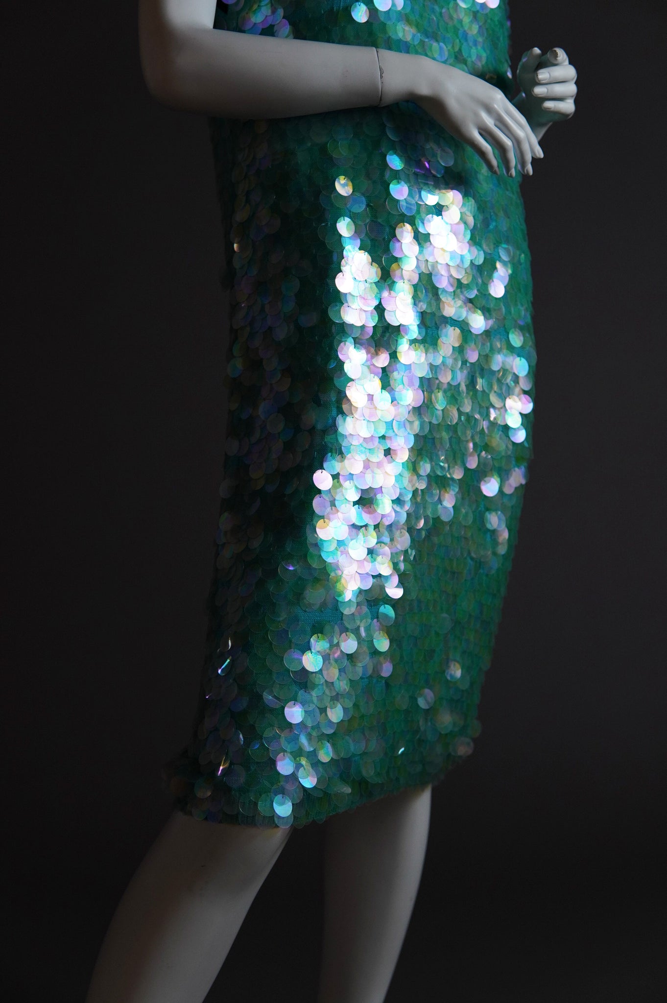 1980s Norma Kamali dress with large paillettes - O/S