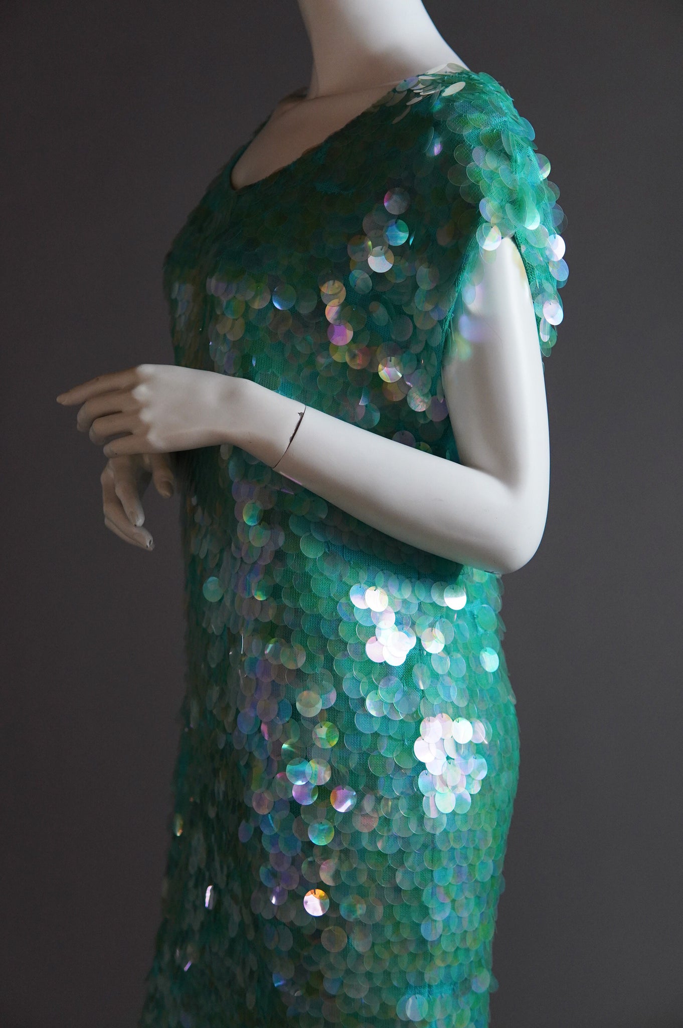 1980s Norma Kamali dress with large paillettes - O/S