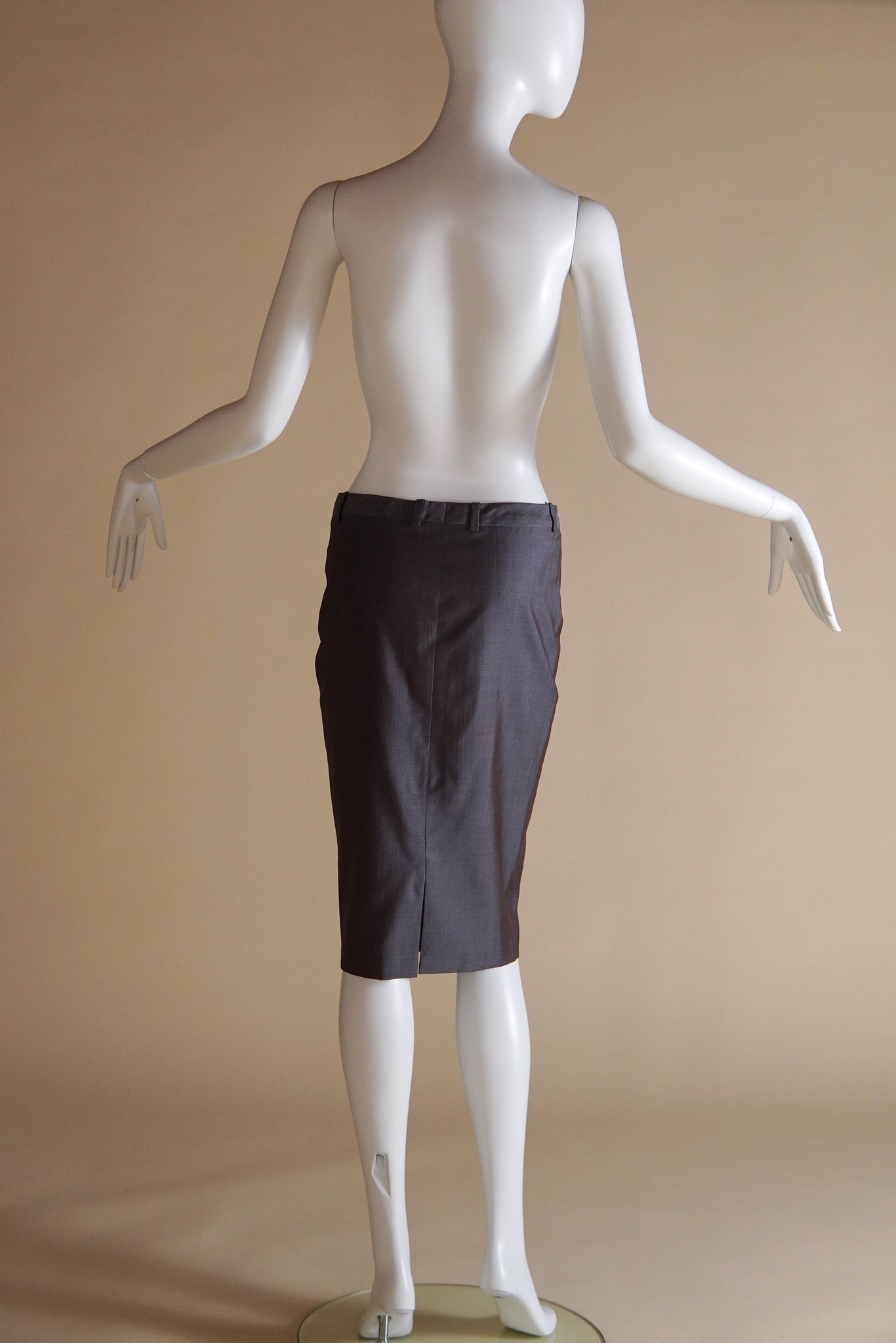 S/S 1998 Gucci by Tom Ford runway mauve iridescent low waist pencil skirt - XS