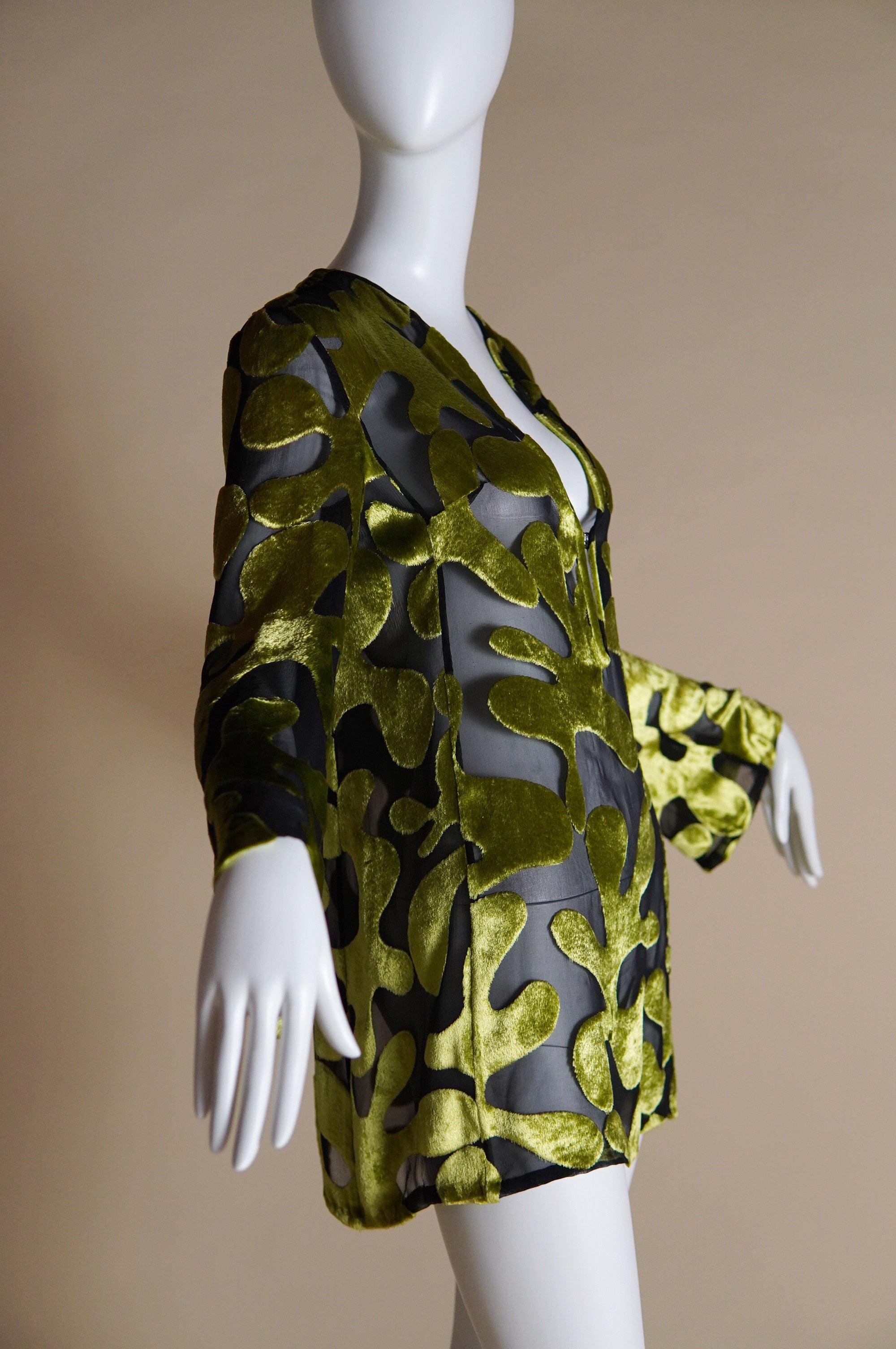 S/S 1996 Gucci by Tom Ford runway and campaign silk velvet burnout gre (that)bityou vintage S/S 1996 Gucci by Tom Ford runway and campaign silk velvet burnout gre (that)bityou vintage