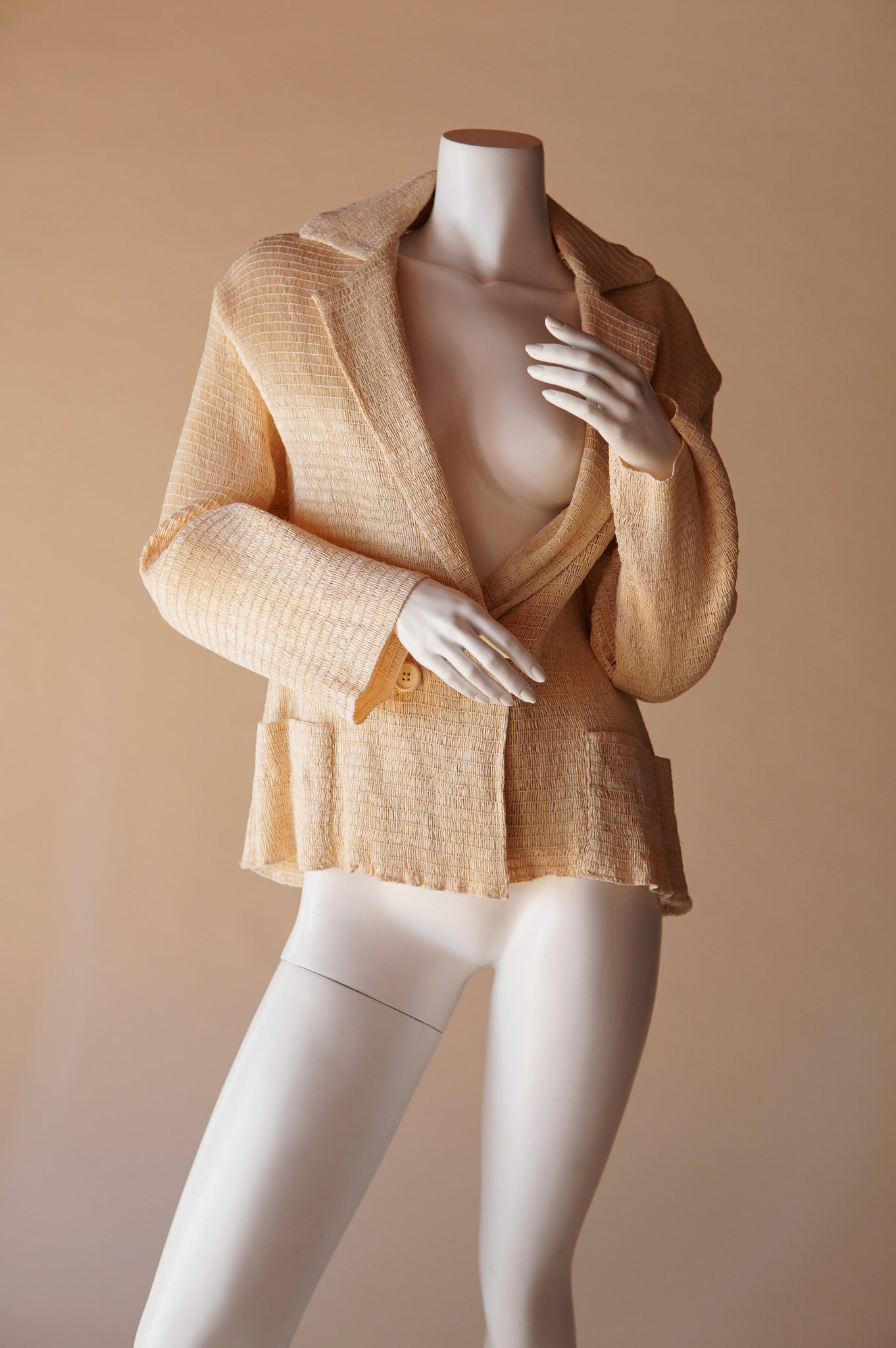 1980s Koos van den Akker straw raffia jacket - S