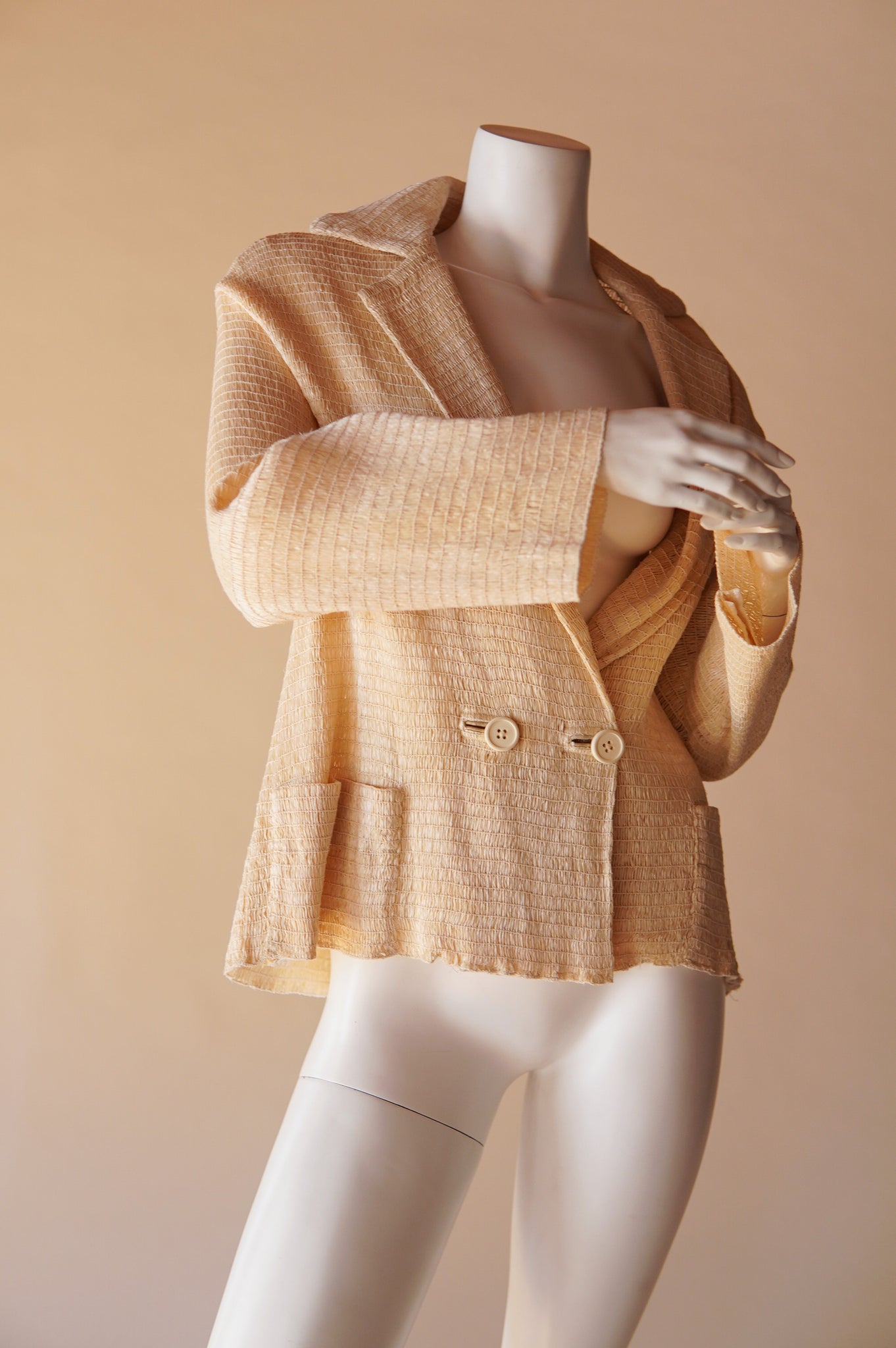 1980s Koos van den Akker straw raffia jacket - S