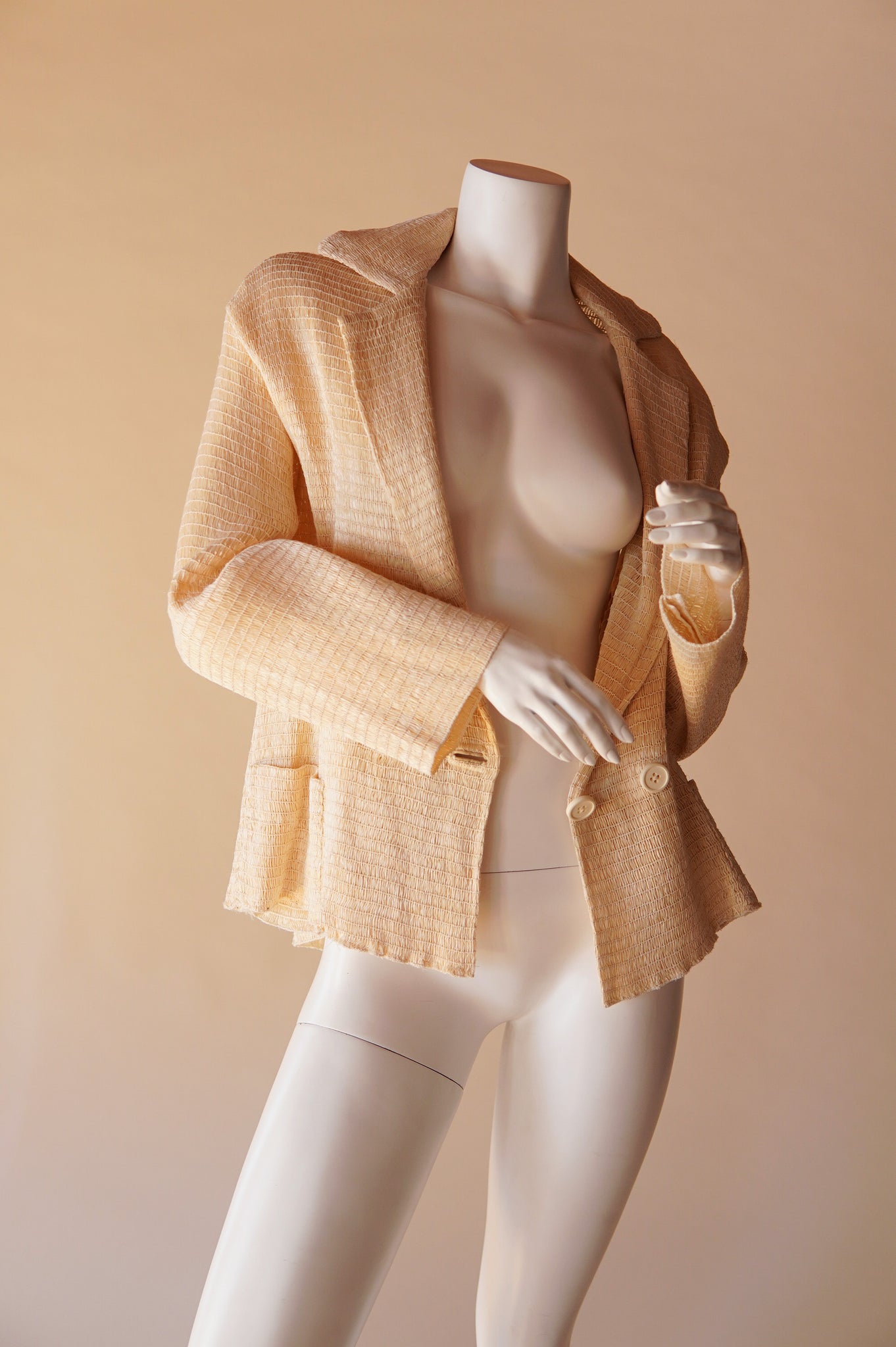 1980s Koos van den Akker straw raffia jacket - S