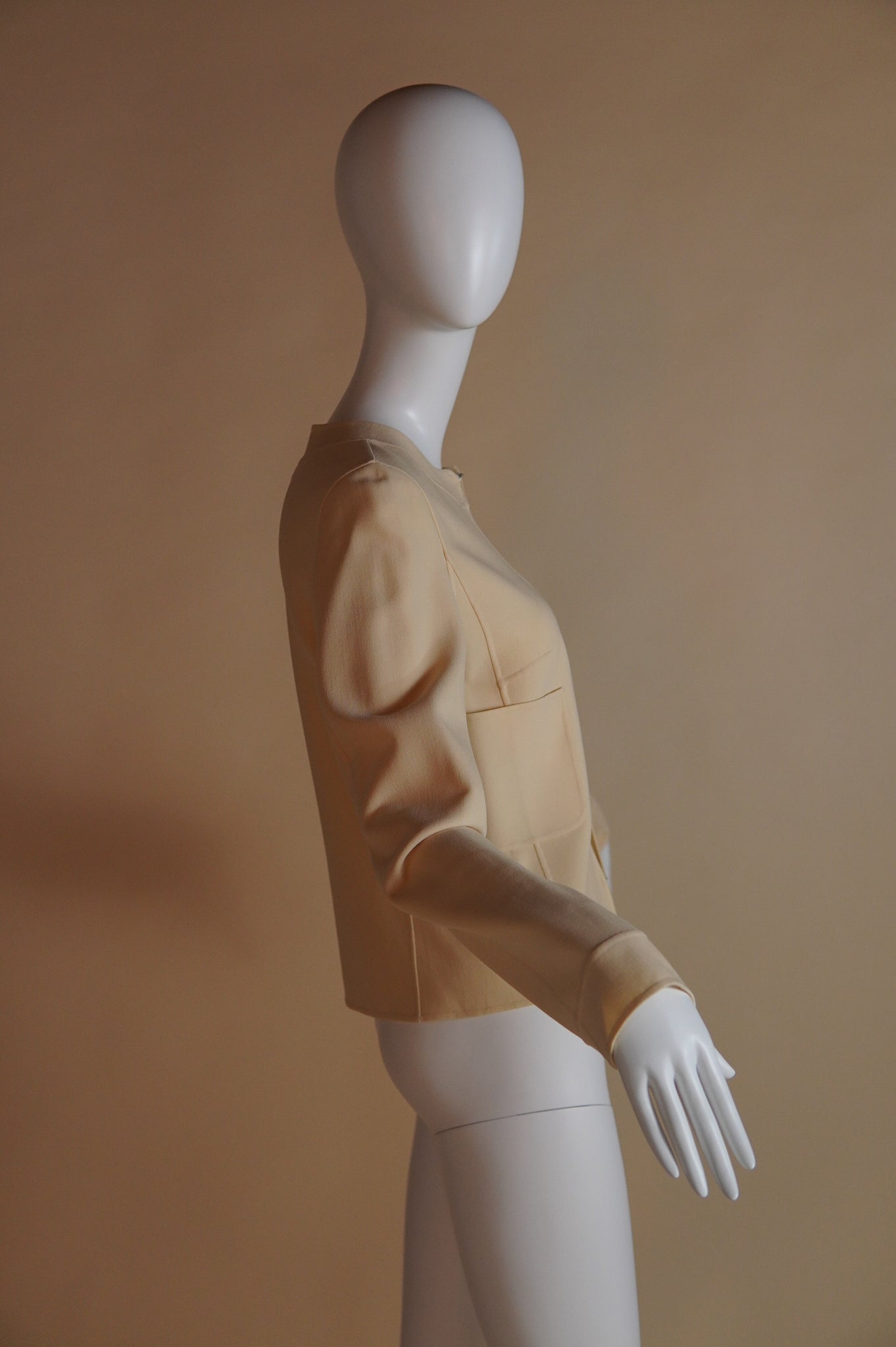 Celine hook and eye knit jacket in creamy butter yellow - XS/S