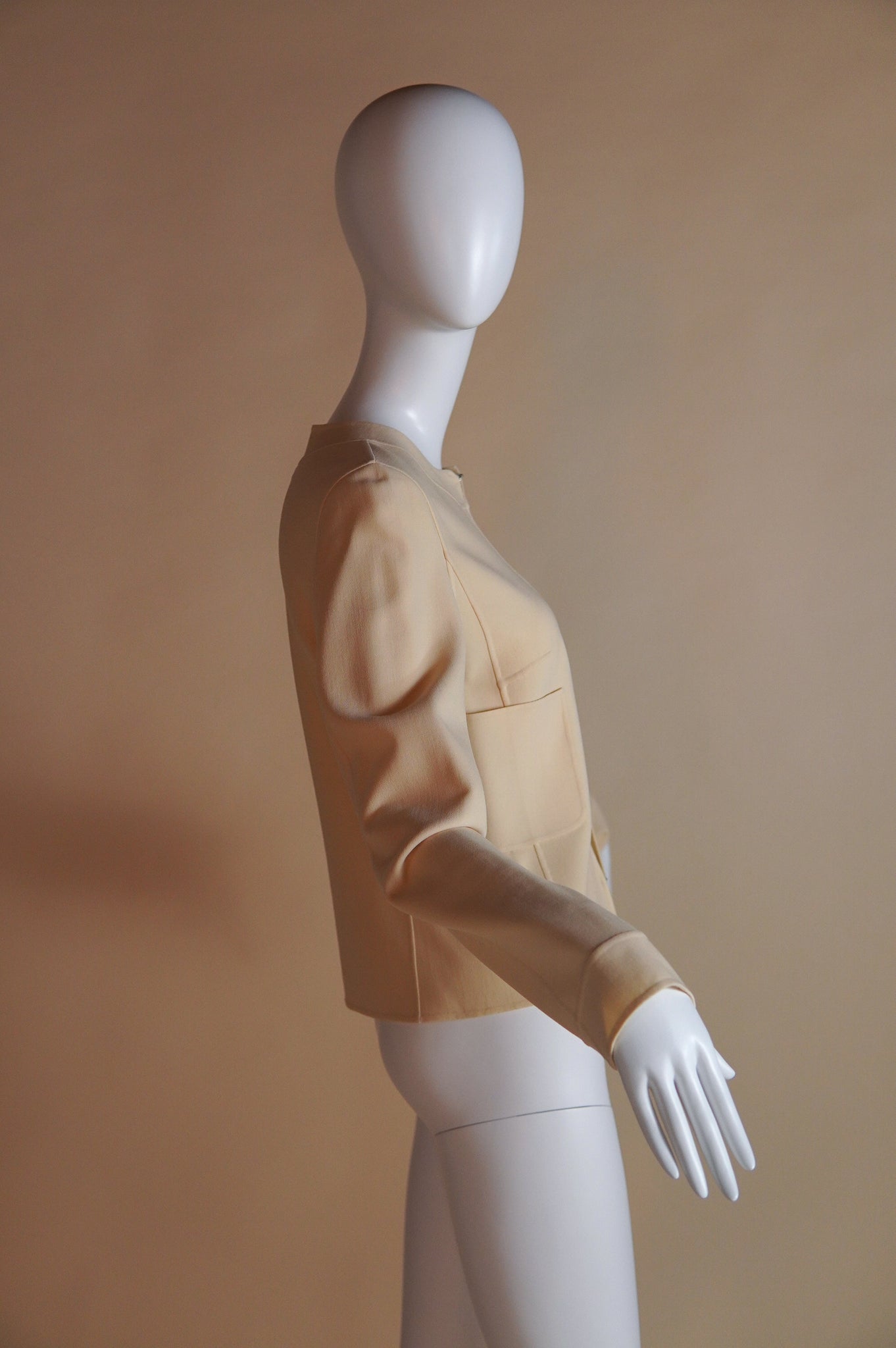 Celine hook and eye knit jacket in creamy butter yellow - XS/S