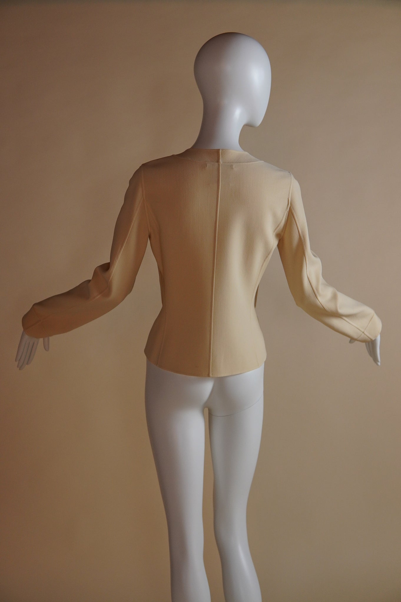 Celine hook and eye knit jacket in creamy butter yellow - XS/S