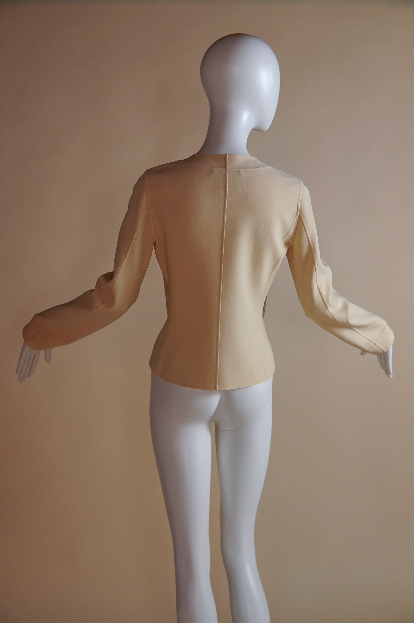 Celine hook and eye knit jacket in creamy butter yellow - XS/S
