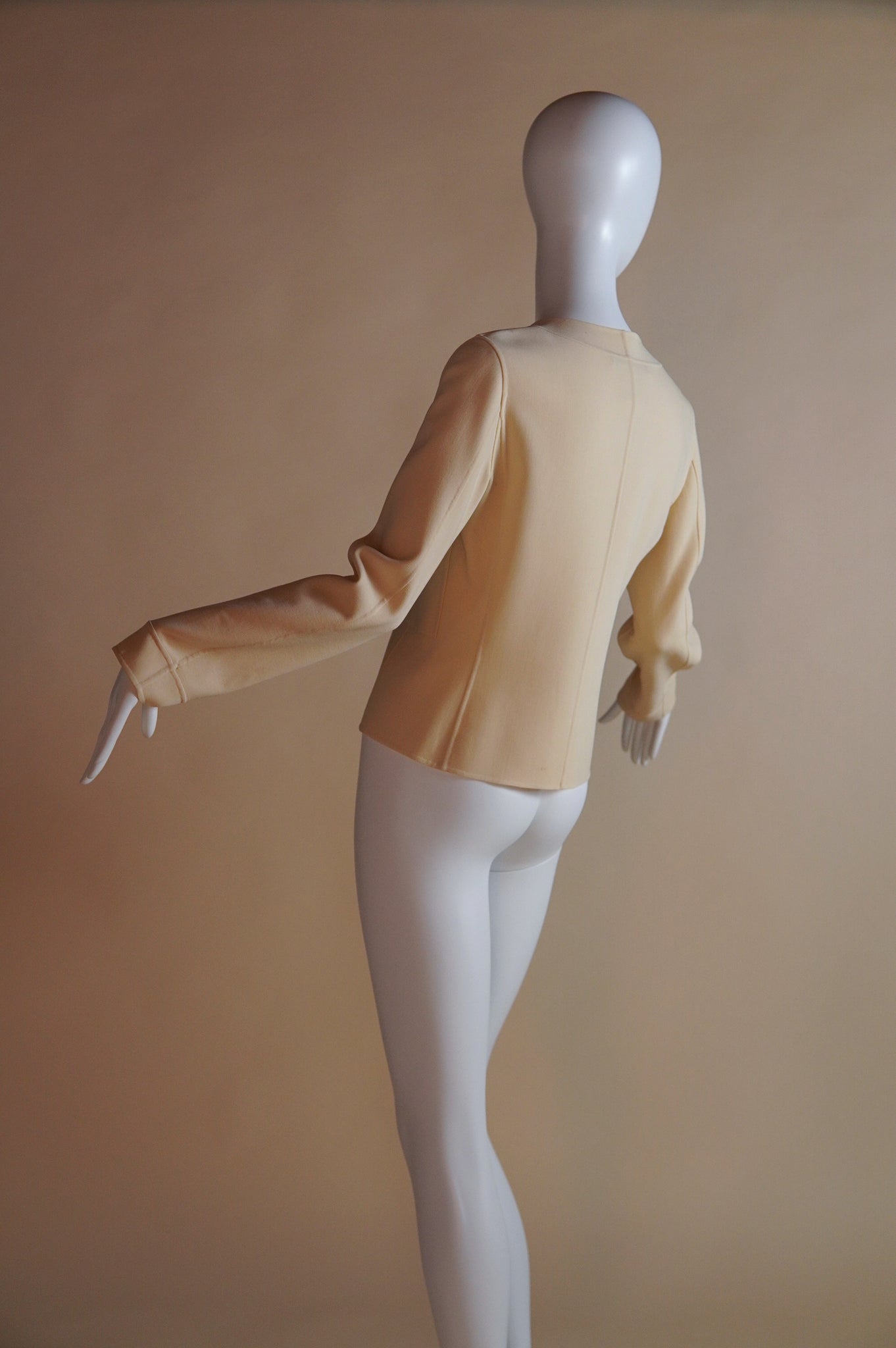 Celine hook and eye knit jacket in creamy butter yellow - XS/S